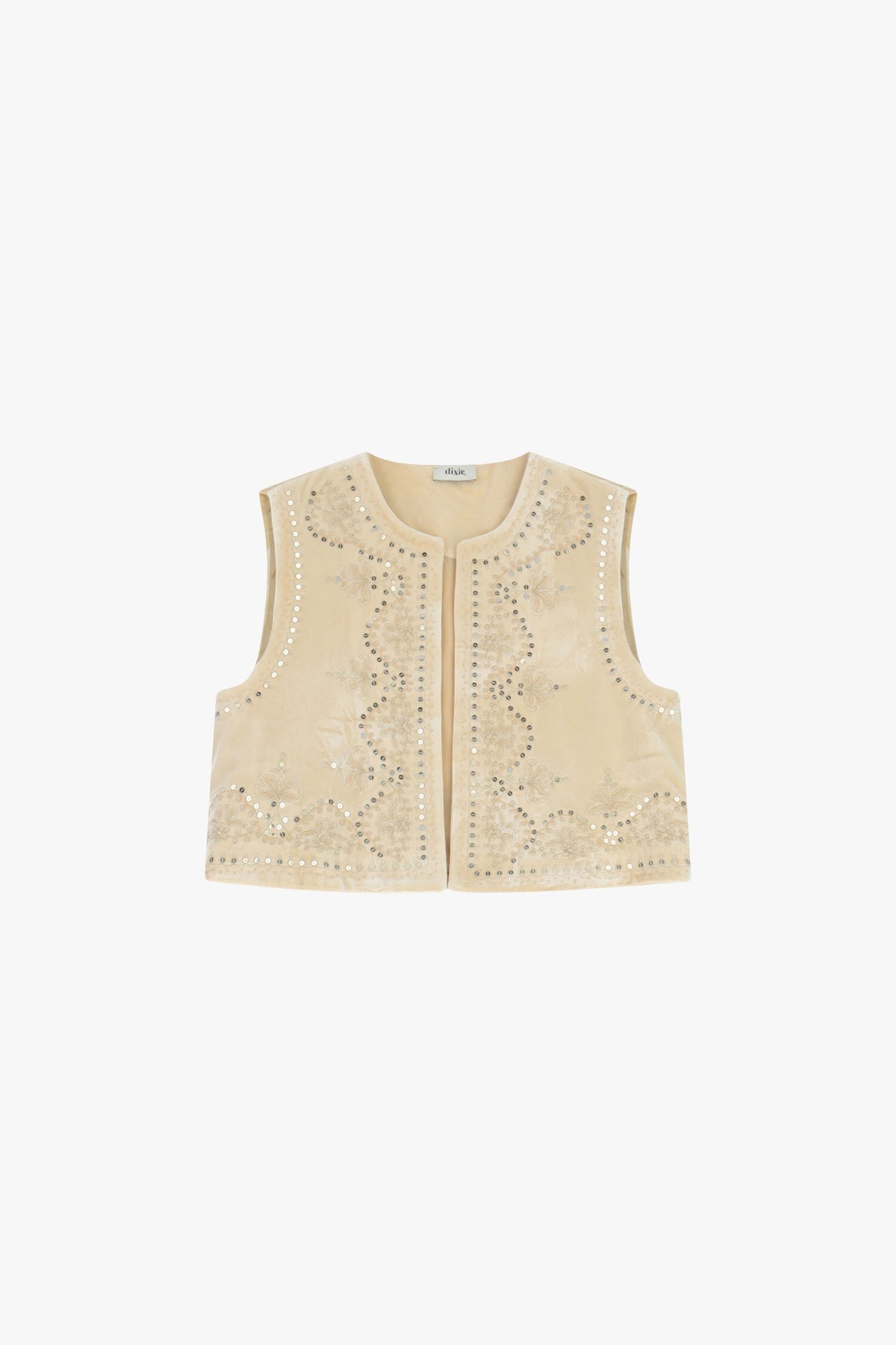 Short Vest With Embroidery And Decorative Studs Dixie