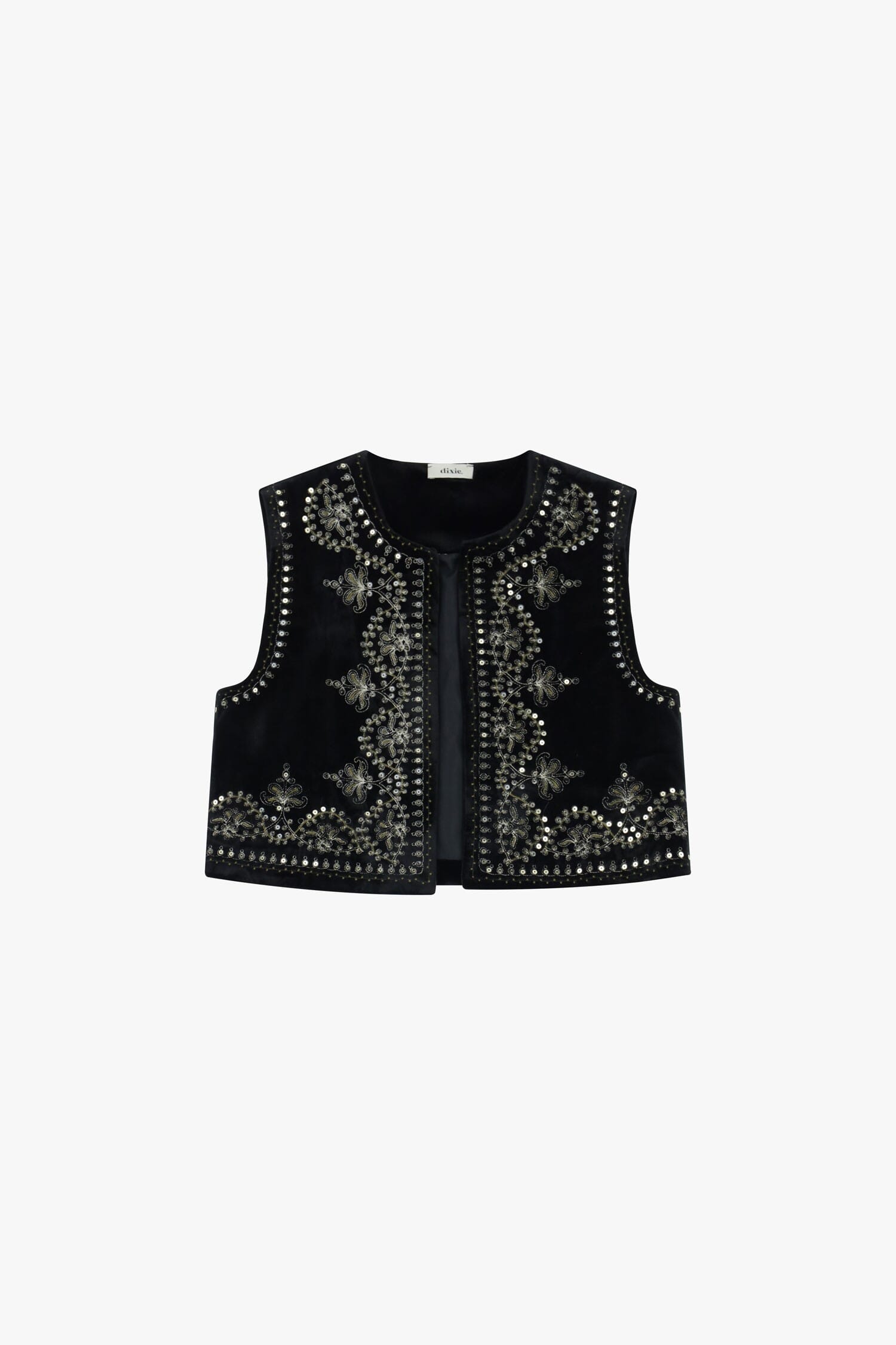 Short Vest With Embroidery And Decorative Studs Dixie