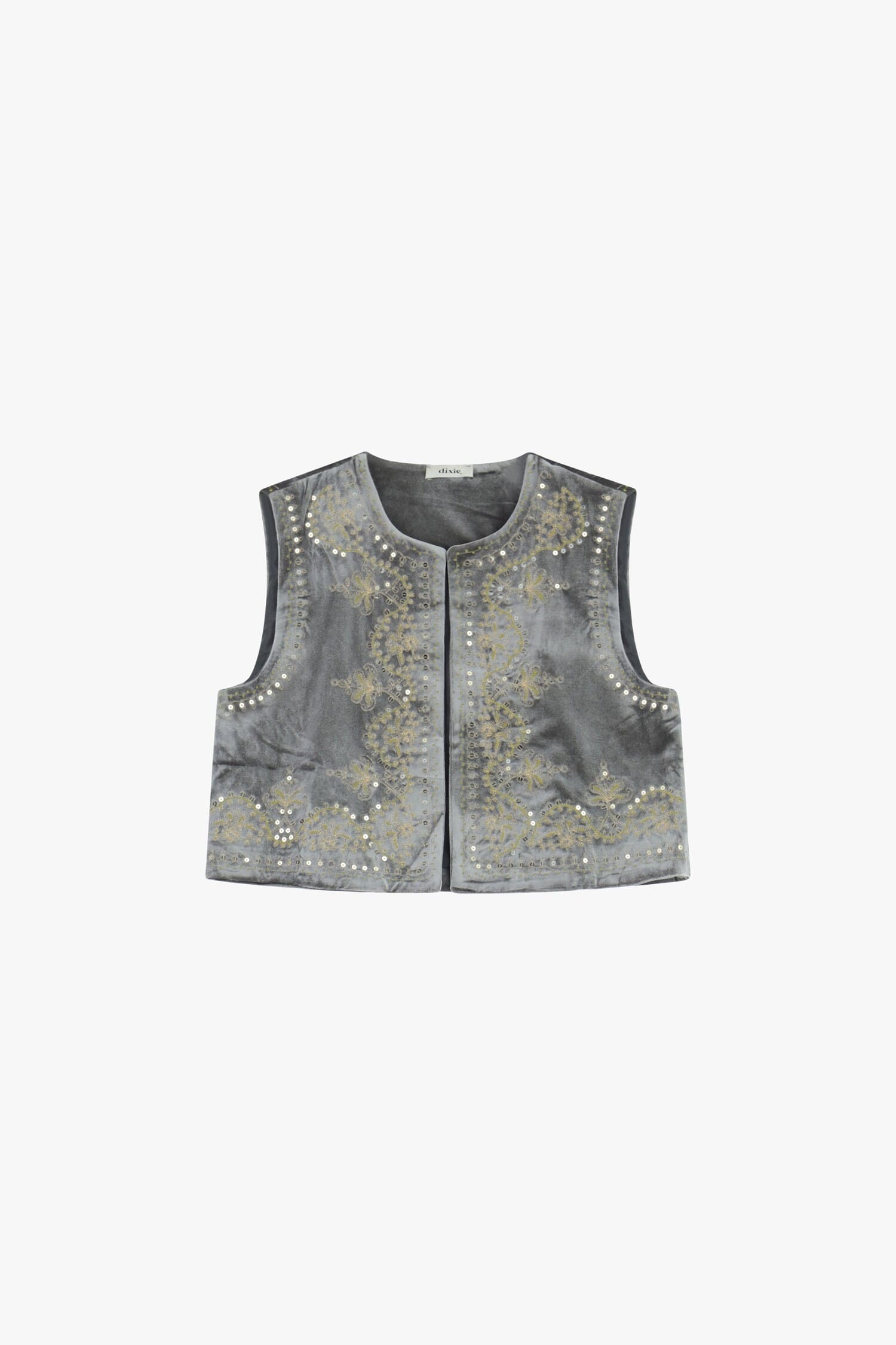 Short Vest With Embroidery And Decorative Studs Dixie
