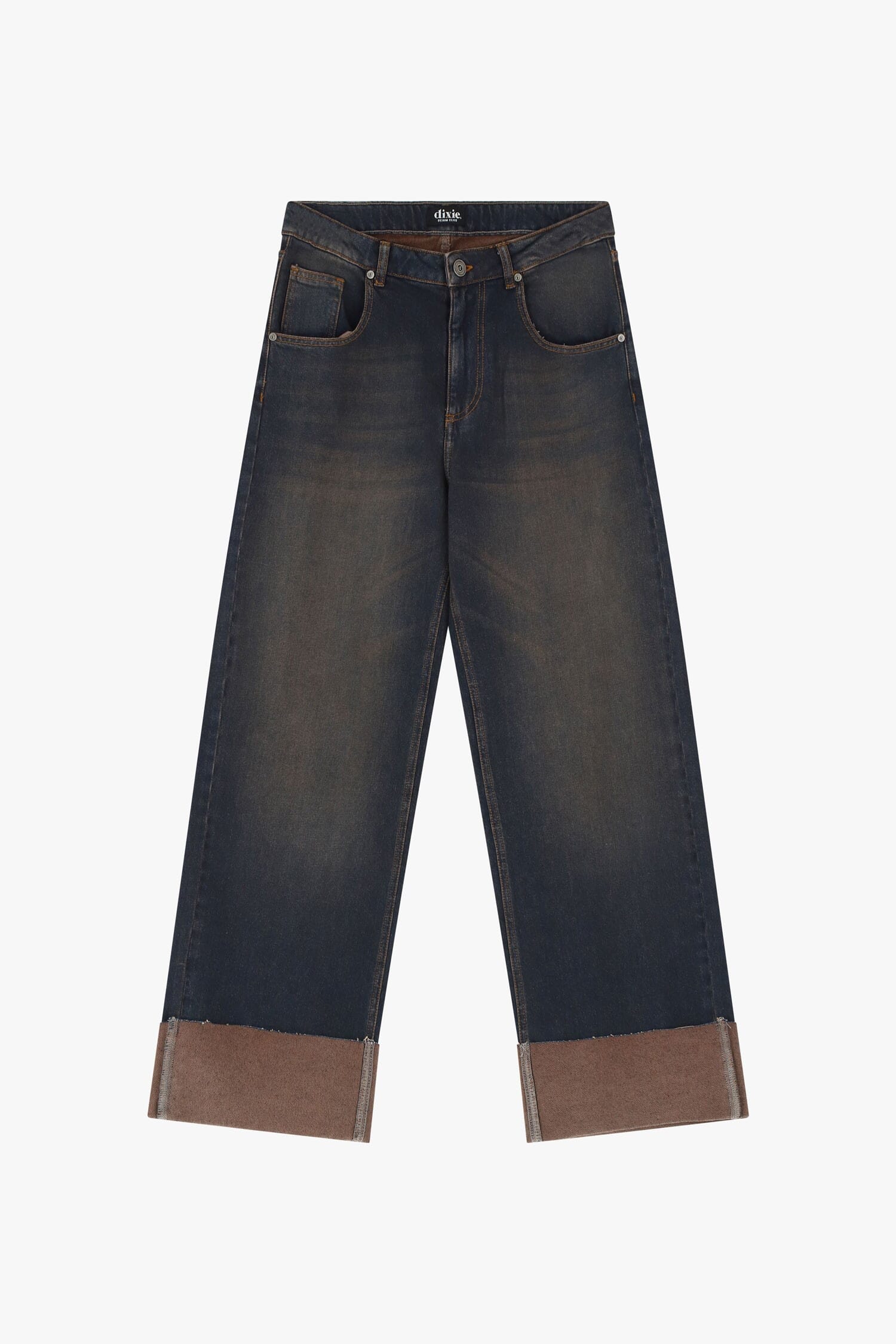 Jeans A Gamba Larga Con Polsini Dixie