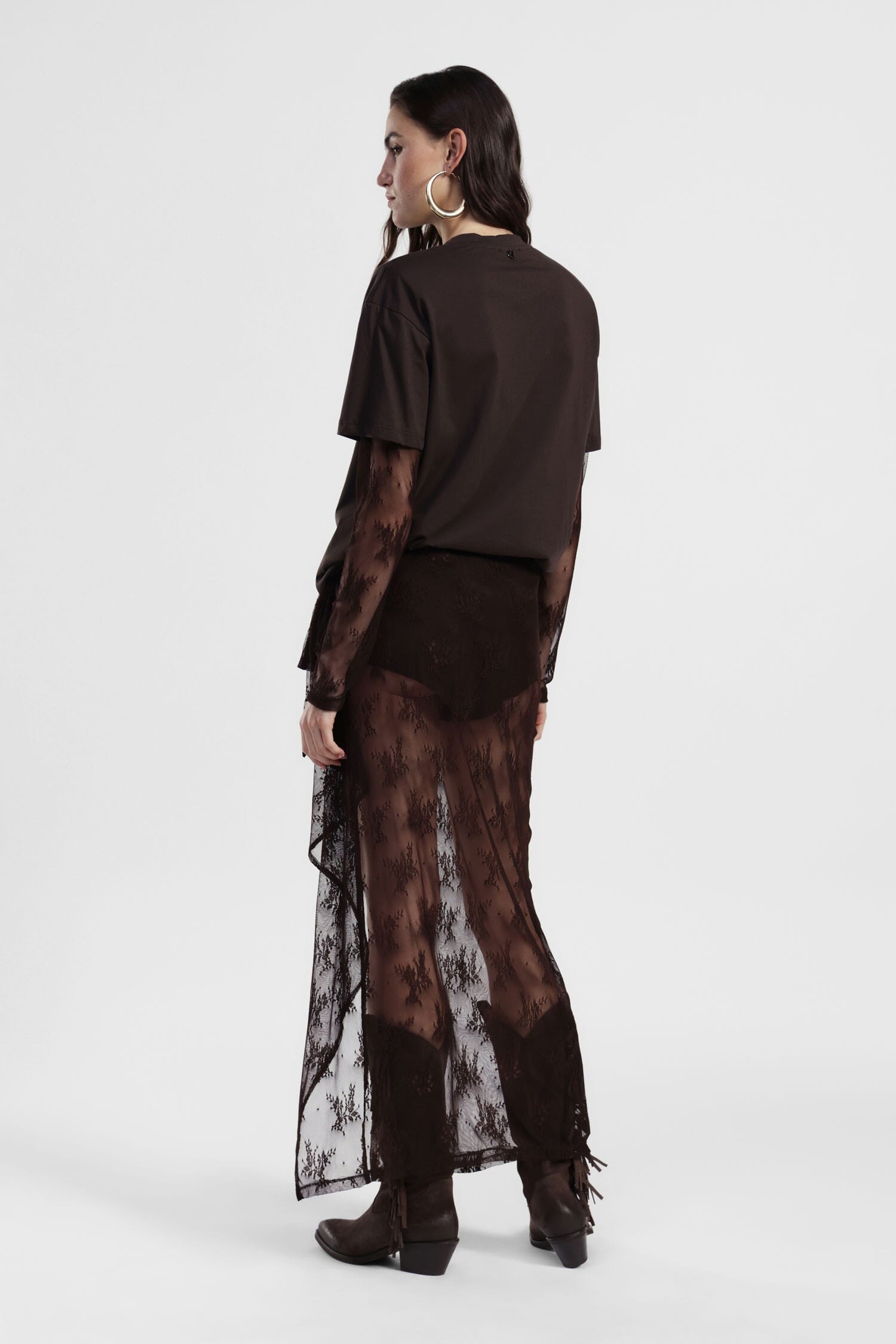 Gonna Lunga In Pizzo Con Nodo Frontale Dixie