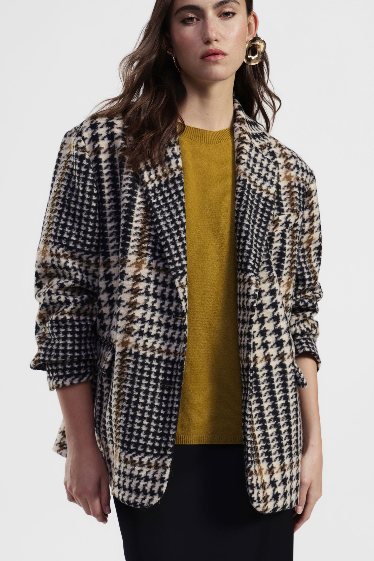 Blazer Fantasia Pied De Poule Con Bottoni Frontali Dixie