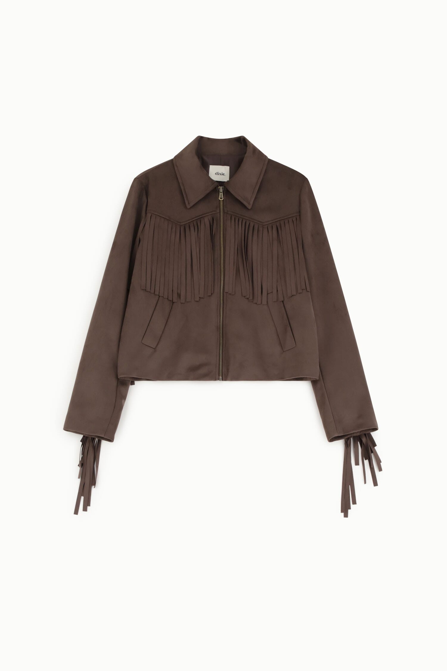 Blazer Corto Con Frange E Zip Frontale Dixie