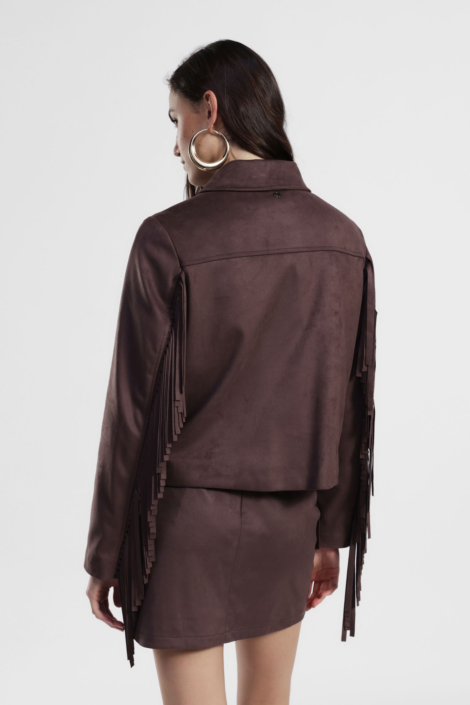 Blazer Corto Con Frange E Zip Frontale Dixie