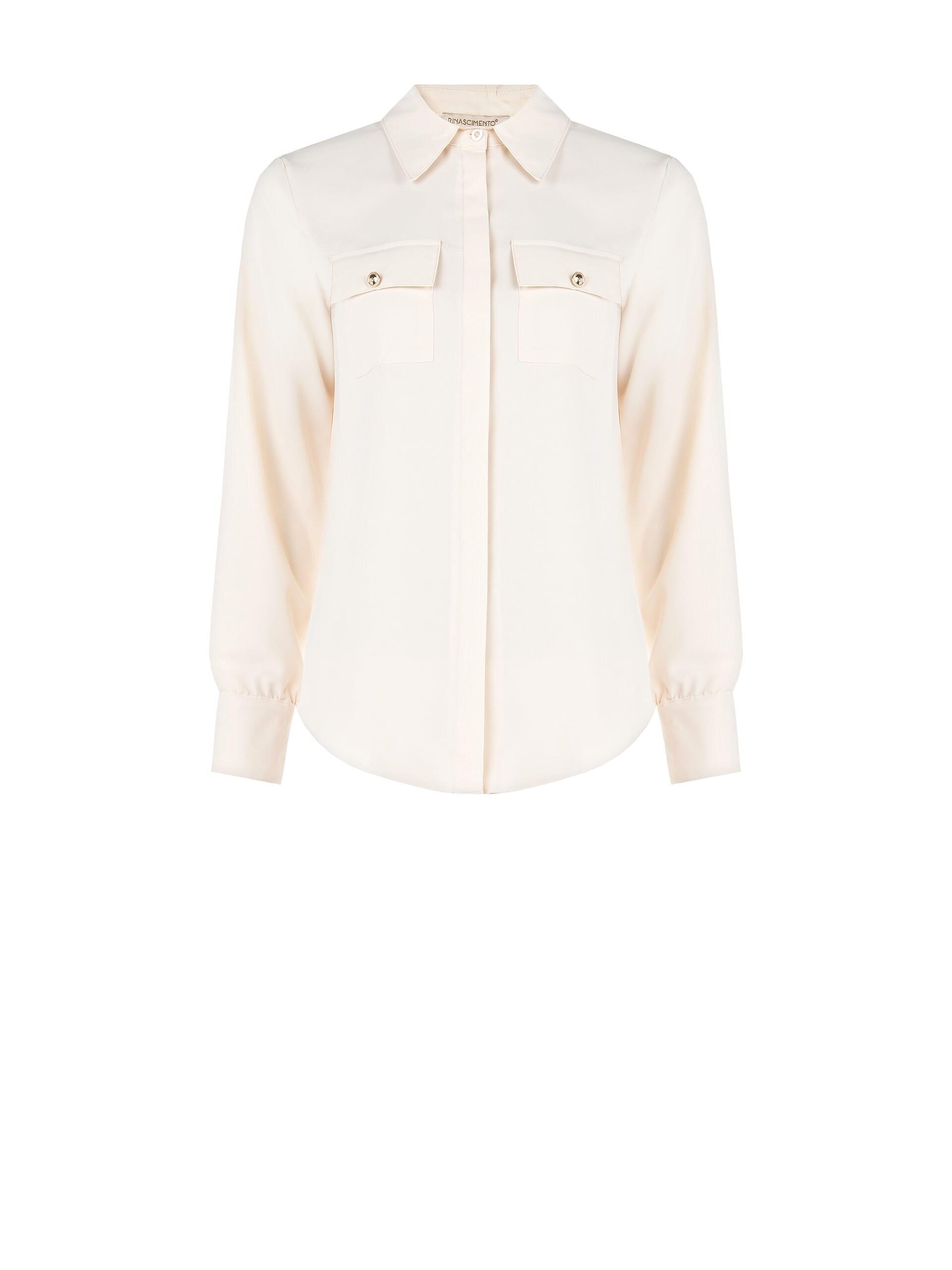Chemise large en satin avec poches Rinascimento