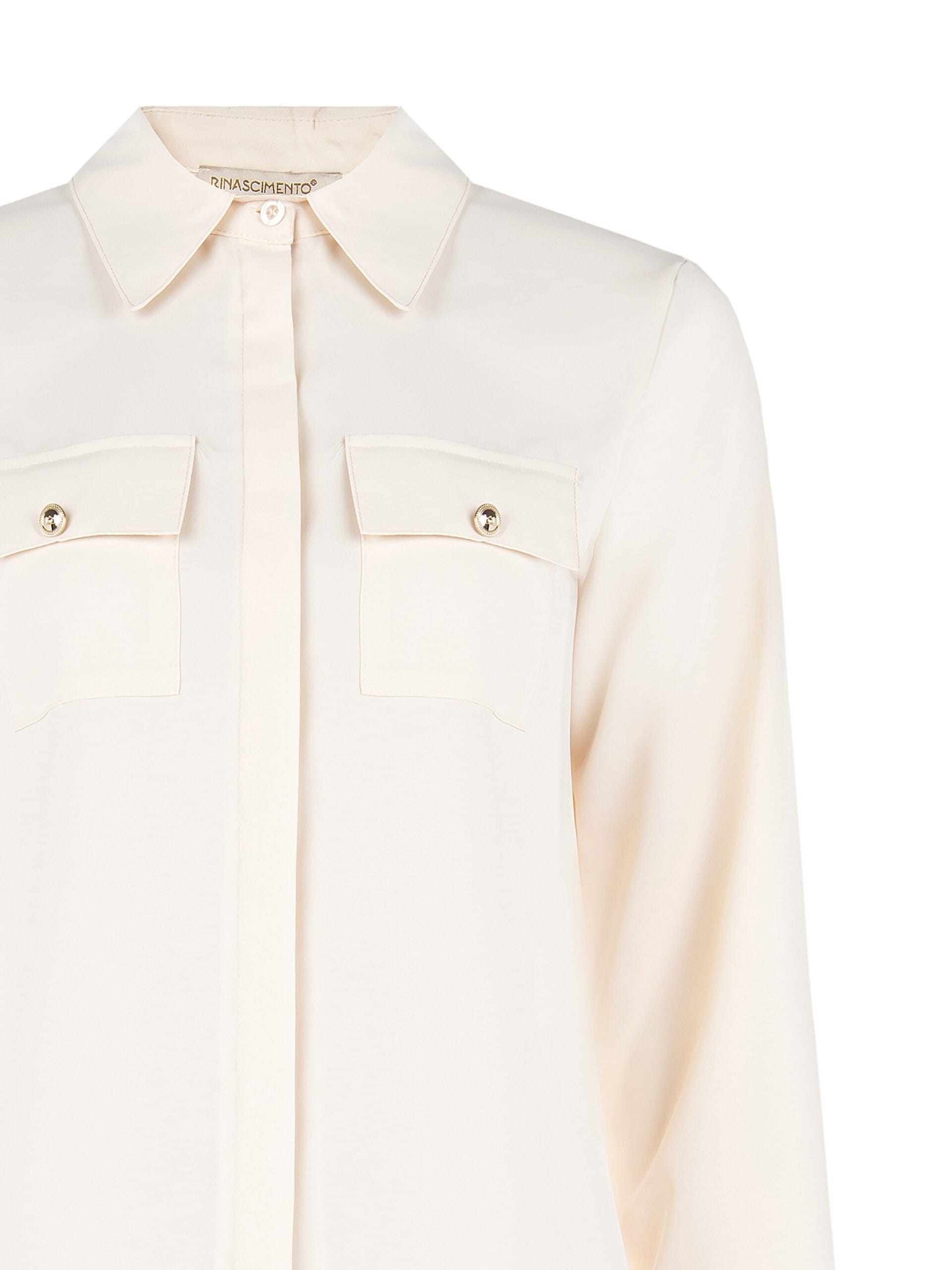 Chemise large en satin avec poches Rinascimento