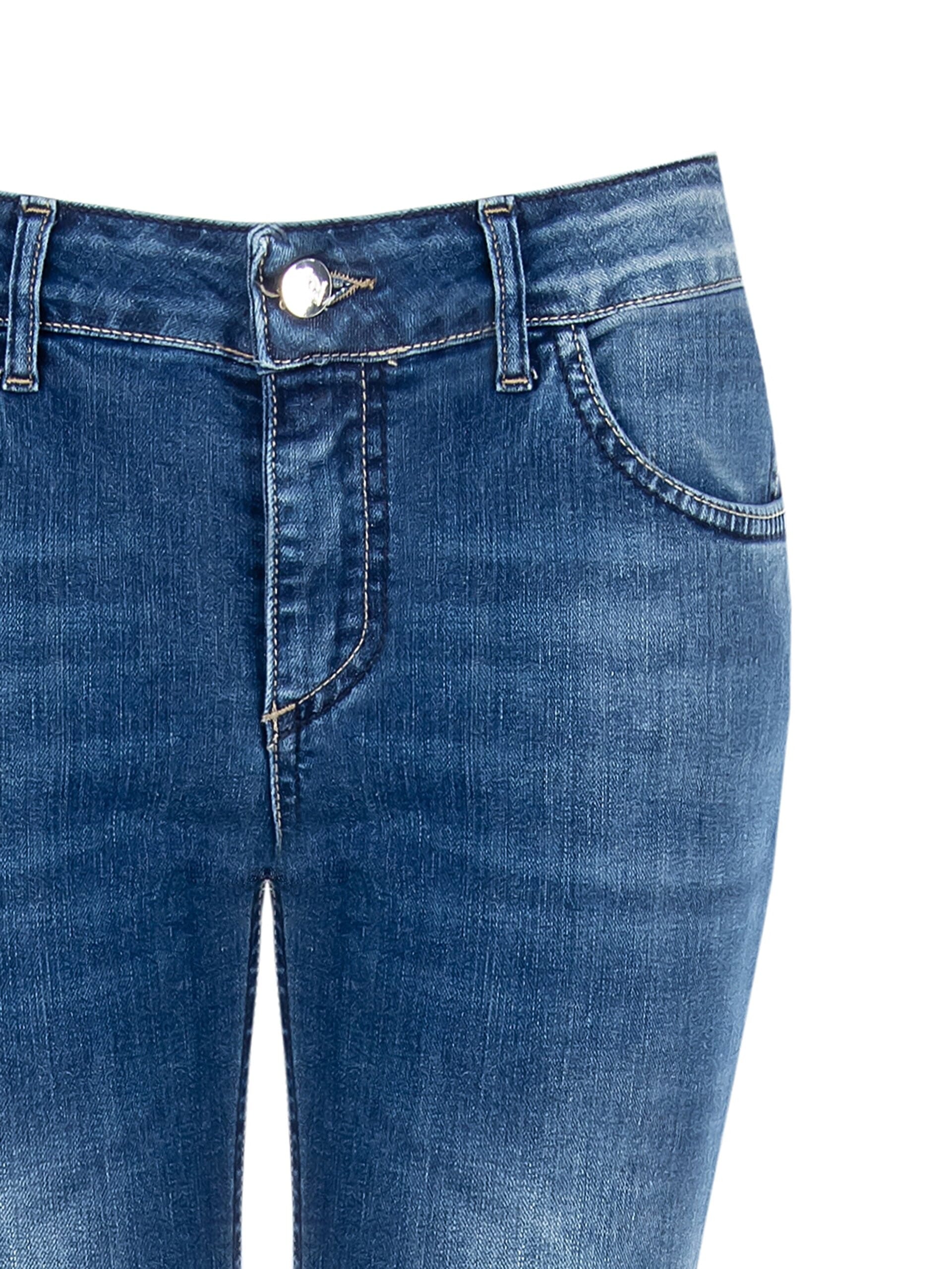 Jeans A Zampa Elasticizzati Con Strass Sulla Tasca Dietro Rinascimento