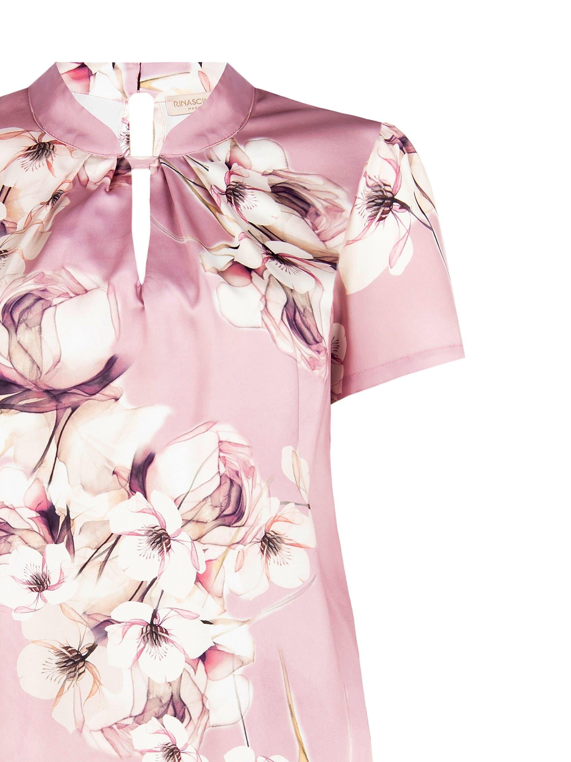 Blouse curviligne en satin floral avec découpe Rinascimento Curvy