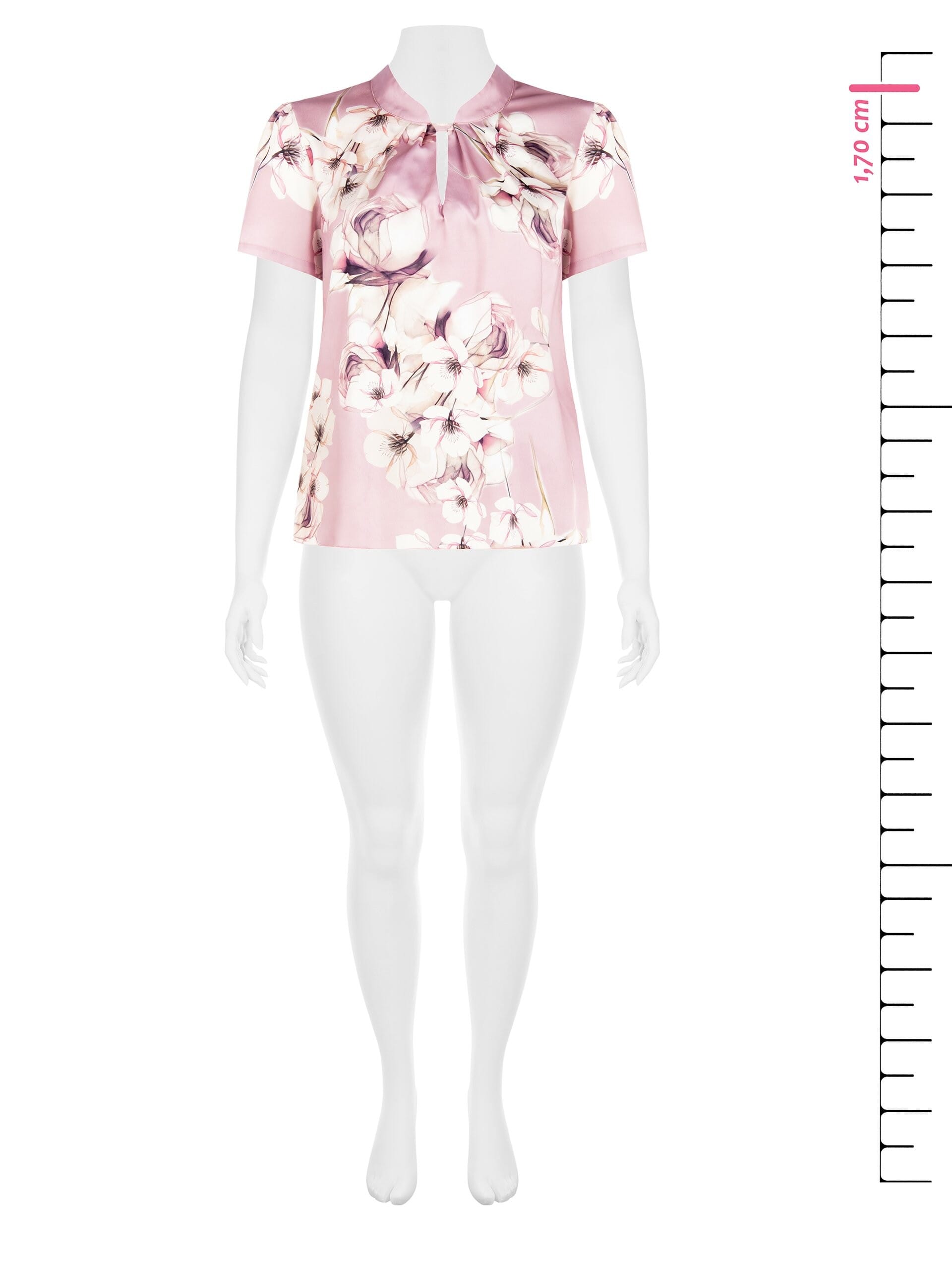 Blouse curviligne en satin floral avec découpe Rinascimento Curvy