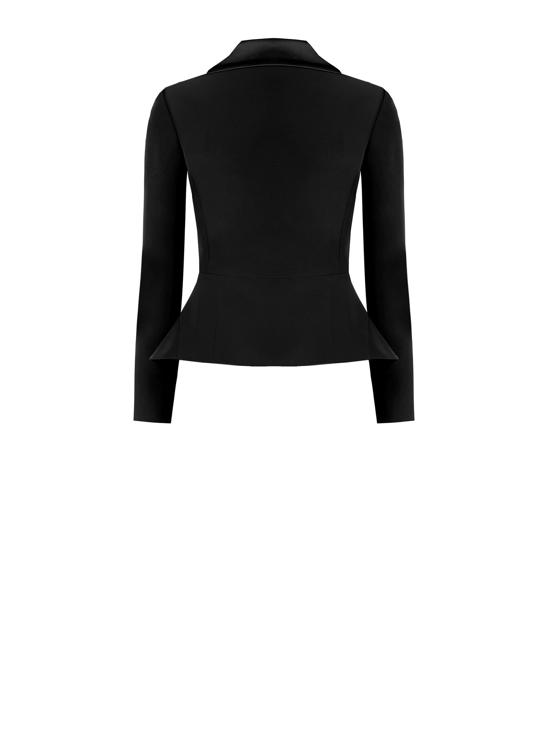 Giacca Blazer Corta In Tessuto Tecnico Con Rever E Bottoni In Raso Rinascimento