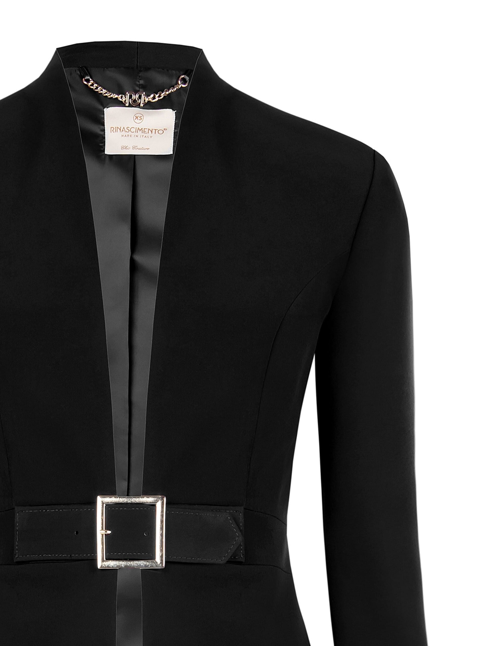 Giacca Blazer Sfiancata In Tessuto Tecnico Con Fibbia Rinascimento