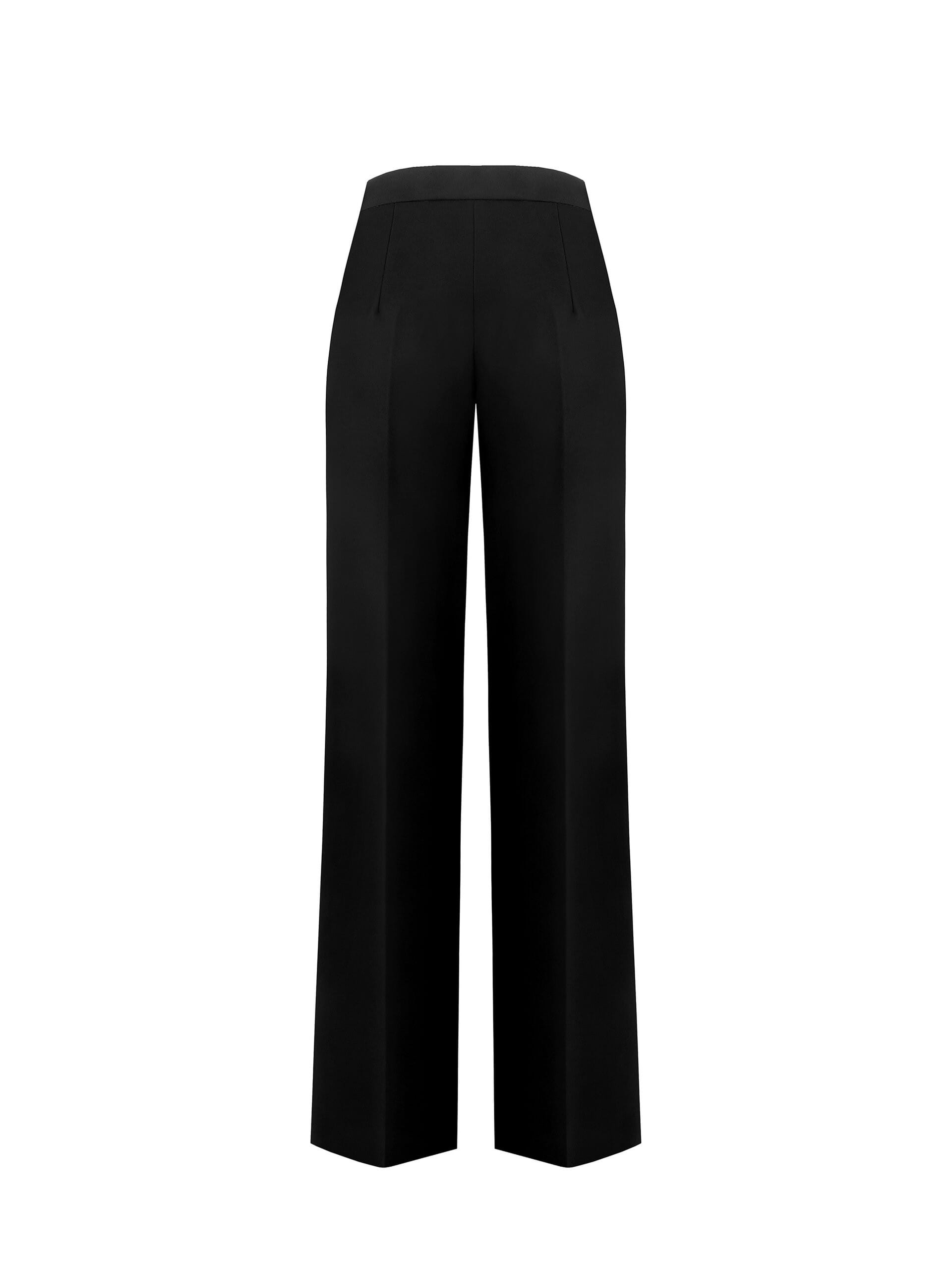 Pantaloni Palazzo In Tessuto Bi-Stretch Con Vita In Raso Rinascimento