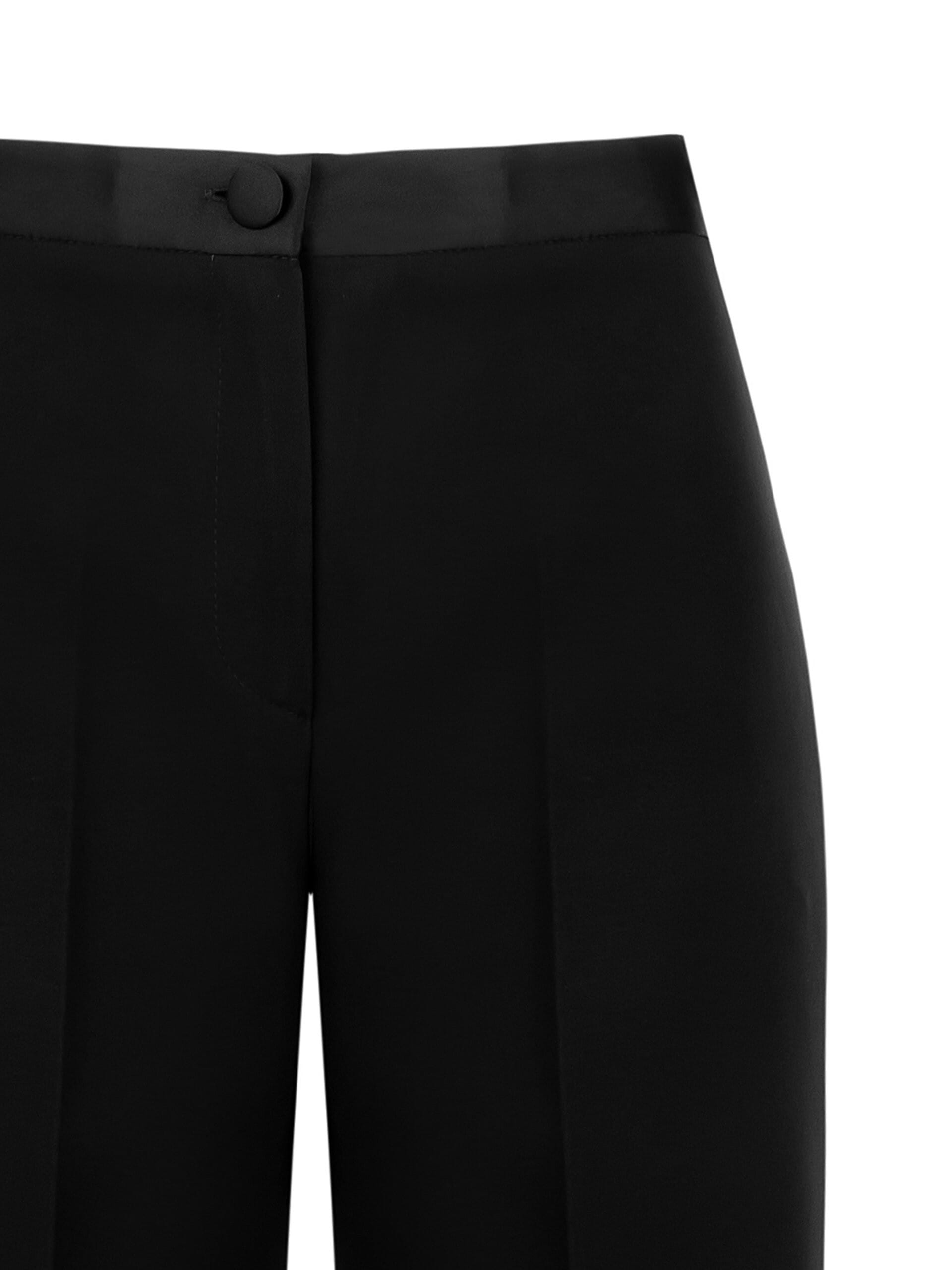 Pantaloni Palazzo In Tessuto Bi-Stretch Con Vita In Raso Rinascimento