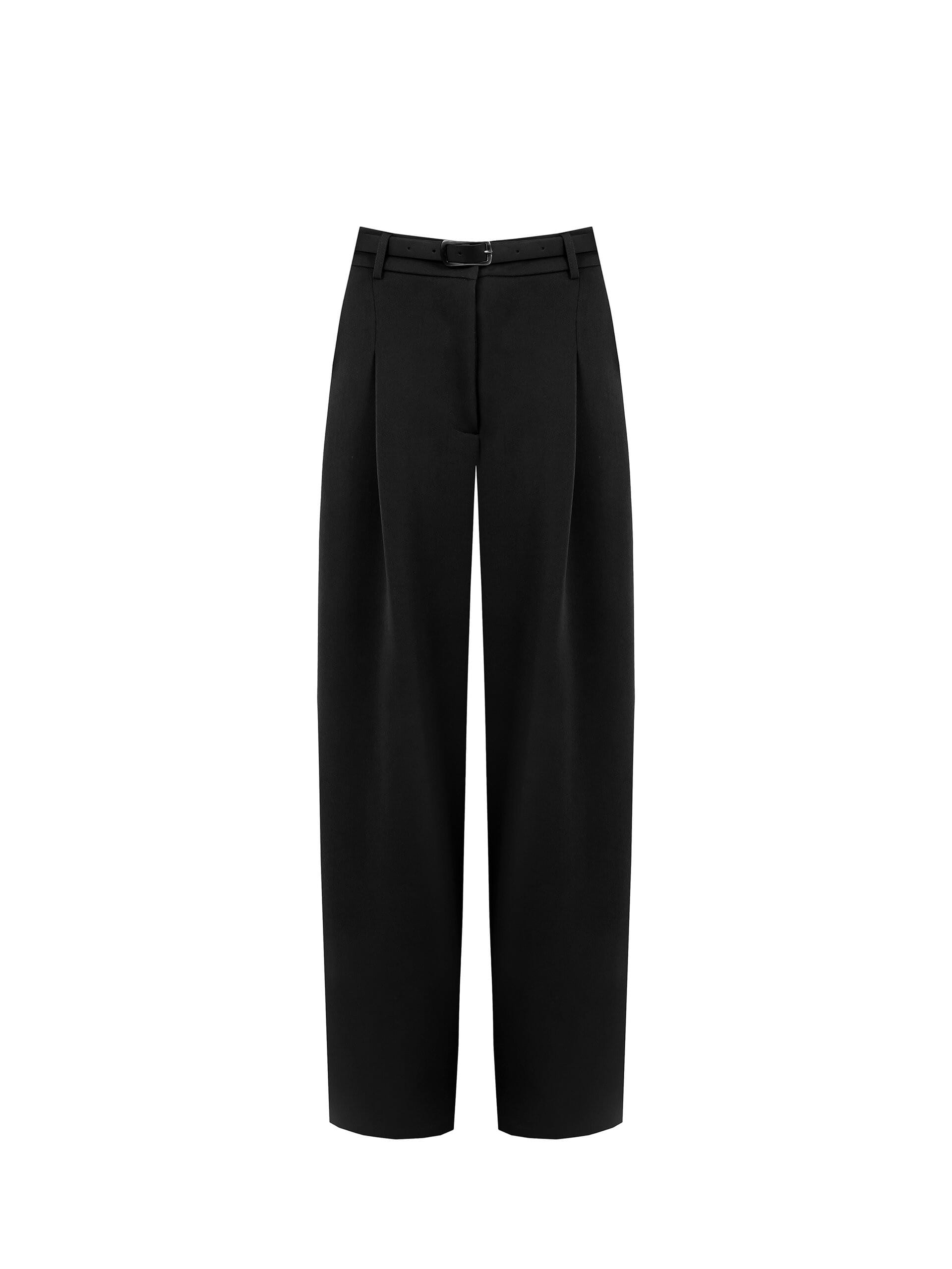 Pantaloni Palazzo Con Tasche E Cintura In Similpelle Abbinata Rinascimento