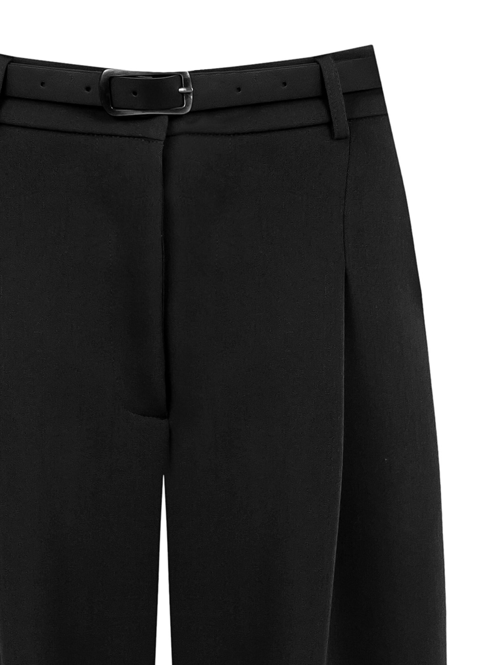 Pantaloni Palazzo Con Tasche E Cintura In Similpelle Abbinata Rinascimento