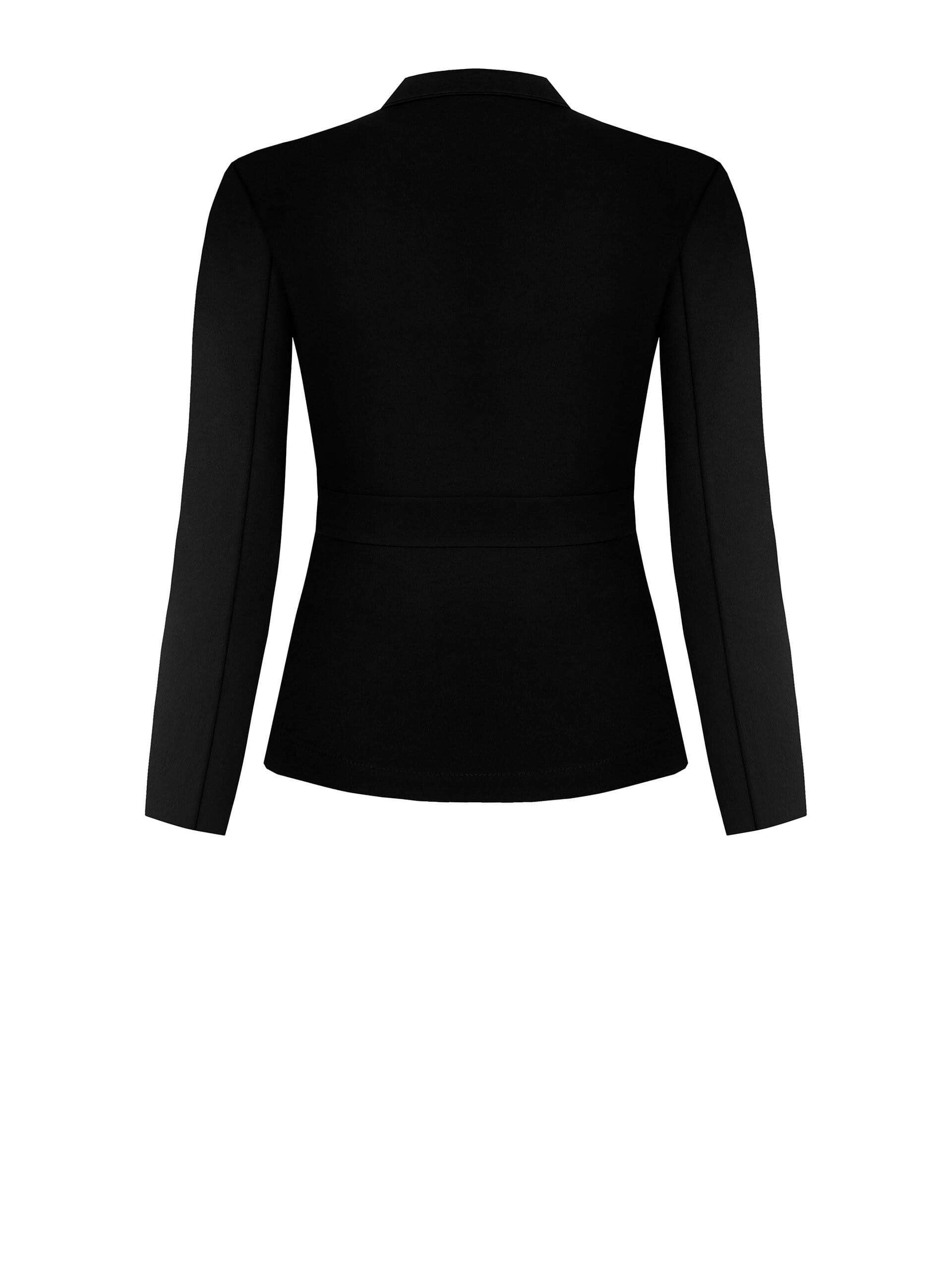 Rinascimento Curvy Slim Fit Scuba Crepe Jacket With Zip And Epaulettes