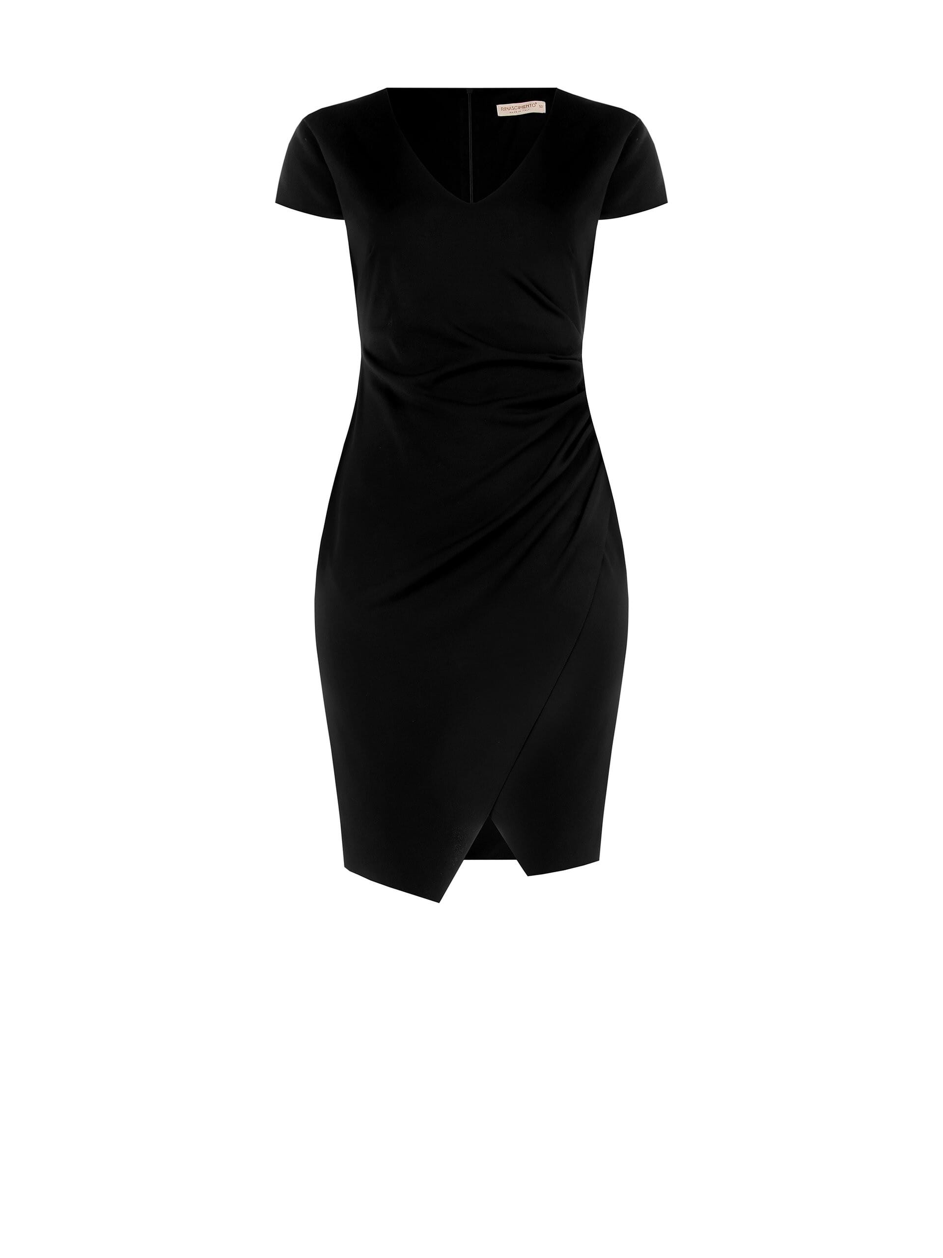Curvy Sheath Dress In Scuba Crepe Curled On A Curvy Rinascimento Sides