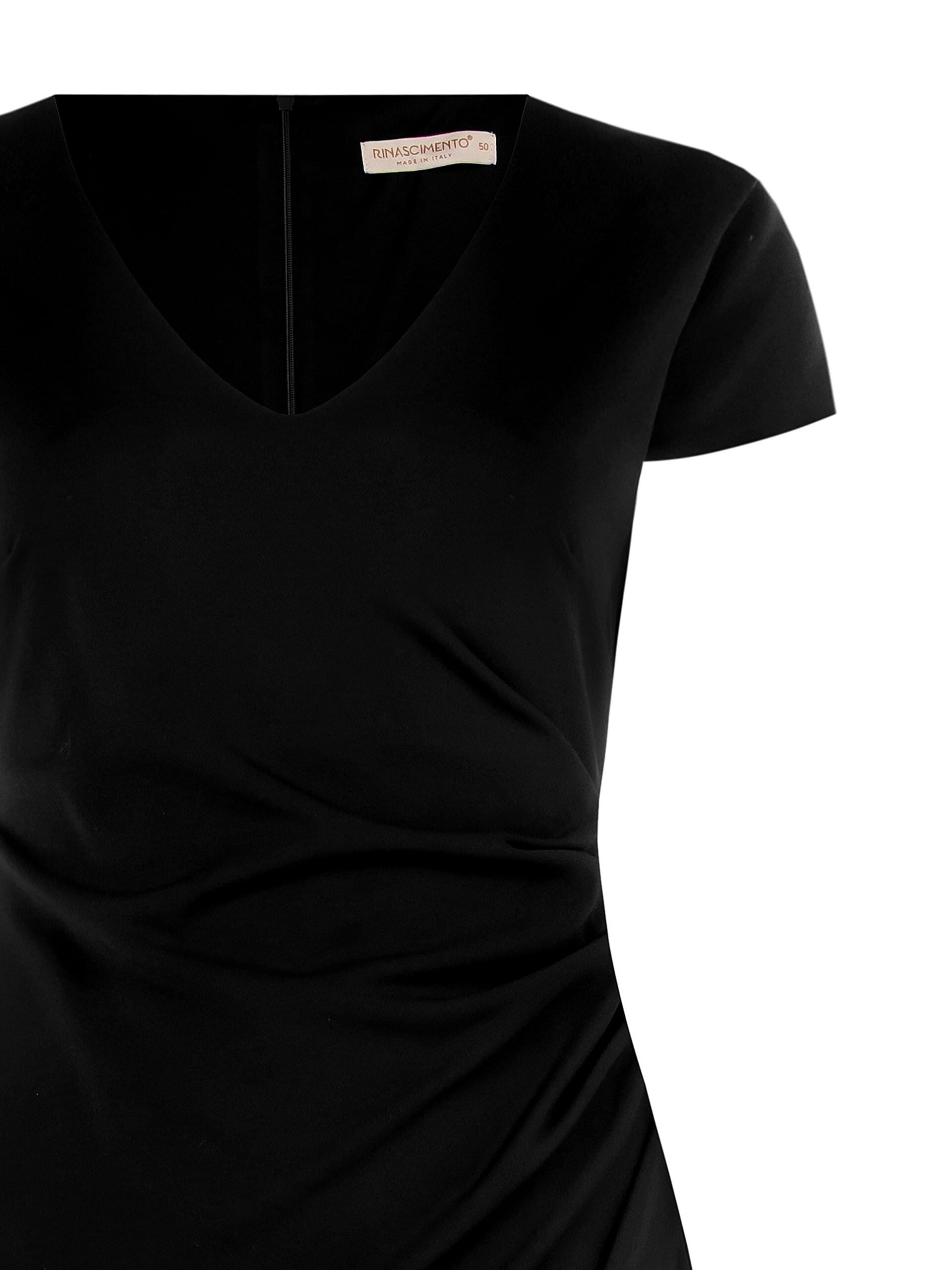 Curvy Sheath Dress In Scuba Crepe Curled On A Curvy Rinascimento Sides