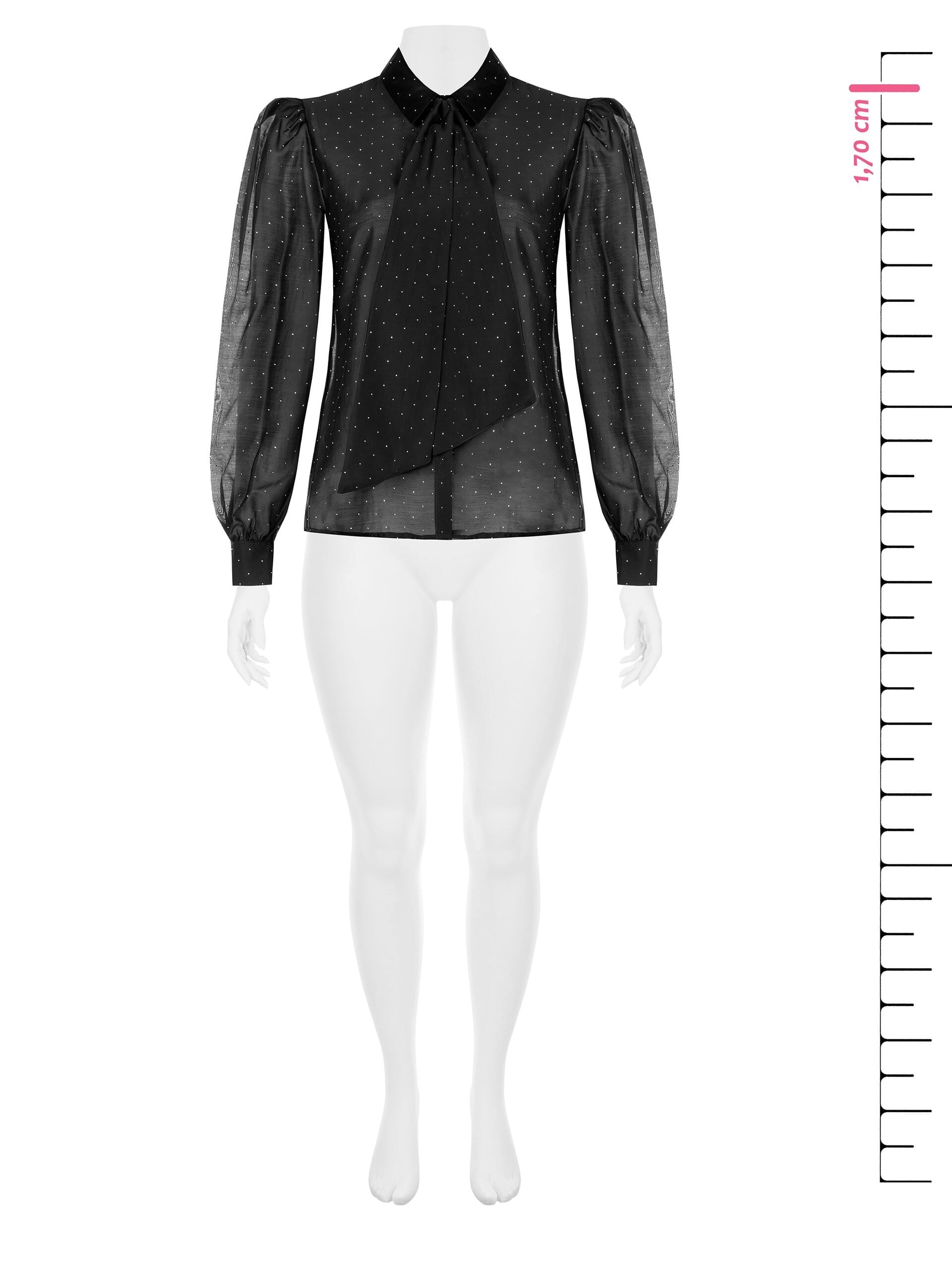 Camicia Curvy Ampia In Tessuto Semitrasparente Ricoperto Di Strass Rinascimento Curvy