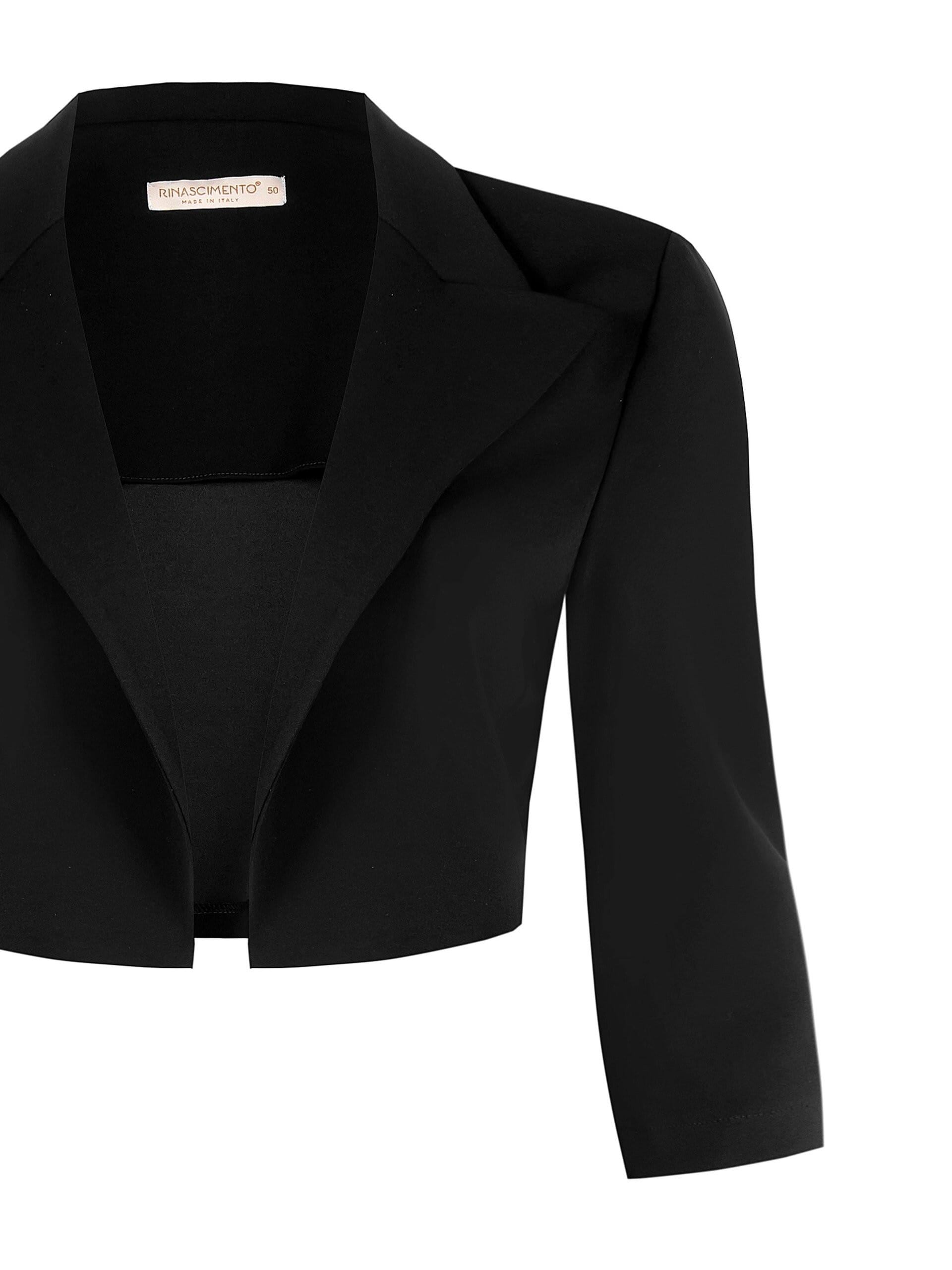 Opened Scuba Crepe Rinascimento Curvy Bolero