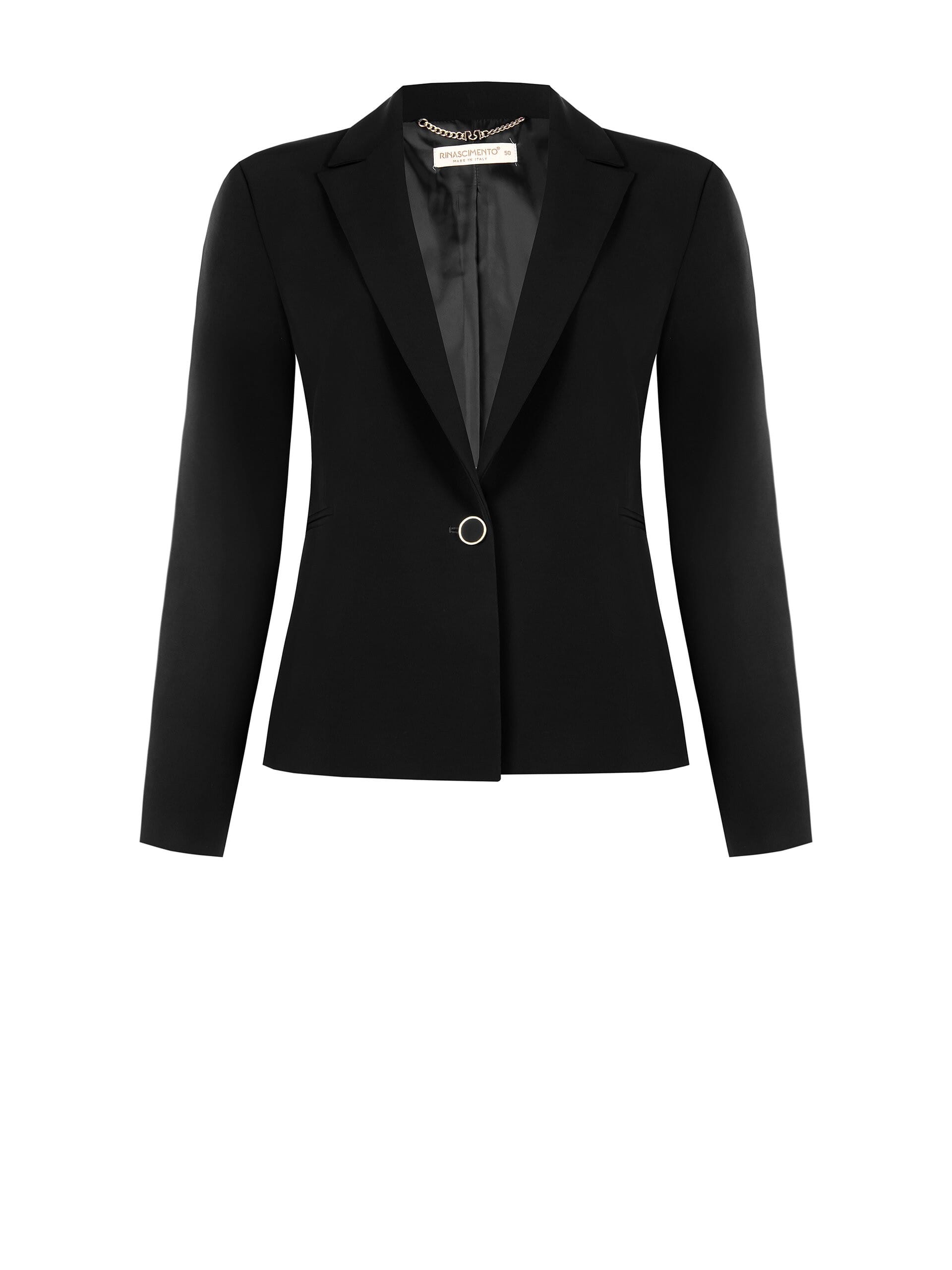 Giacca Blazer Curvy Sfiancata In Tessuto Tecnico A 1 Bottone Rinascimento Curvy