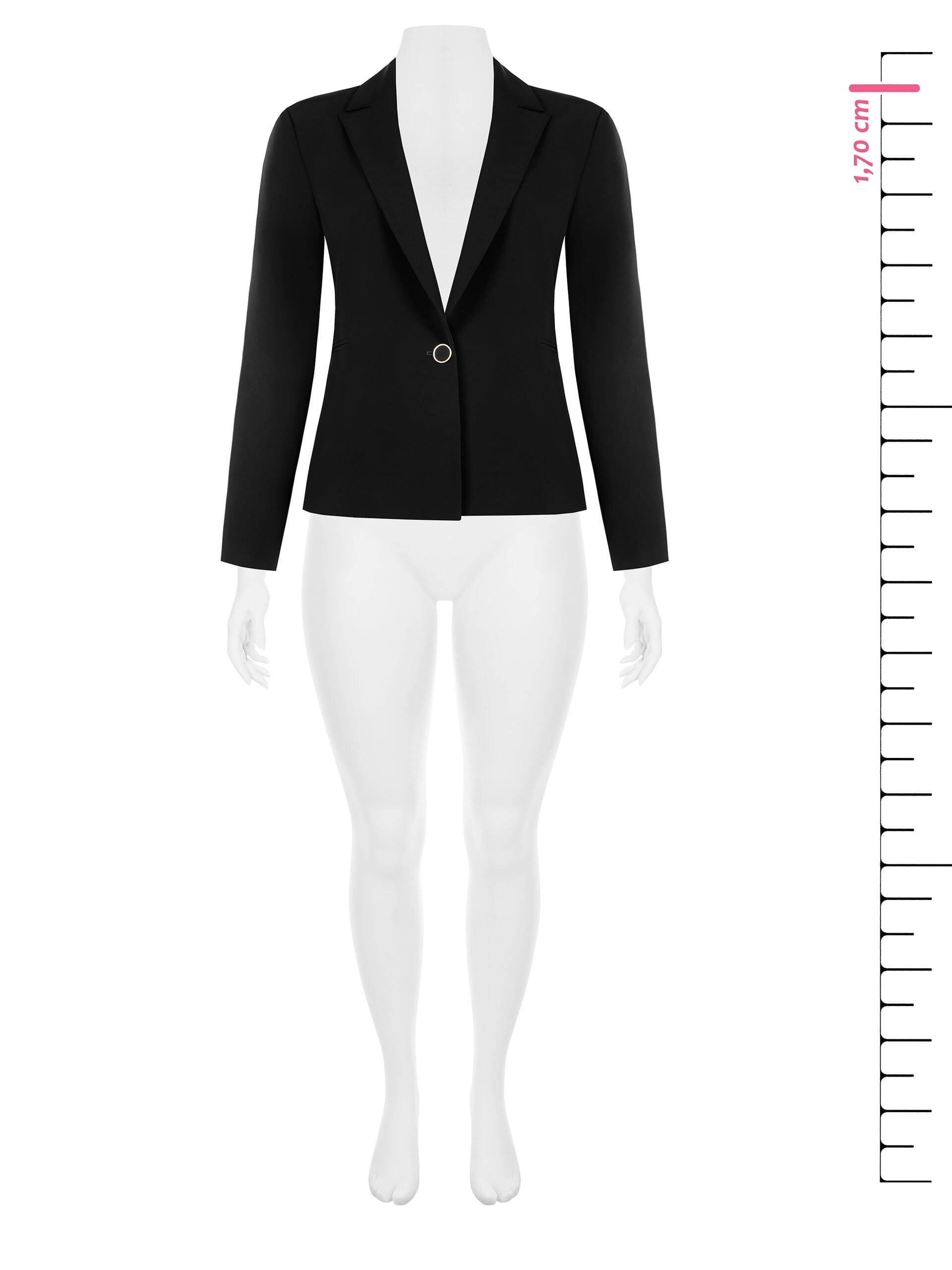 Giacca Blazer Curvy Sfiancata In Tessuto Tecnico A 1 Bottone Rinascimento Curvy