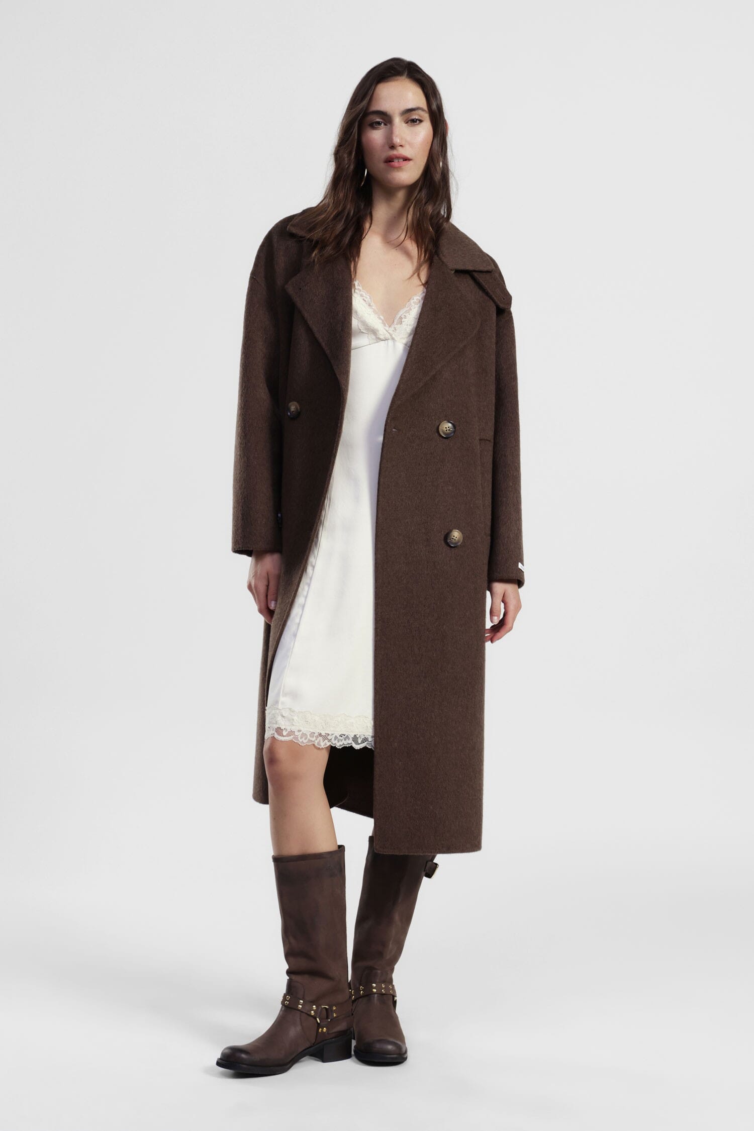 Cappotto Doppio Petto Con Revers E Tasche Dixie