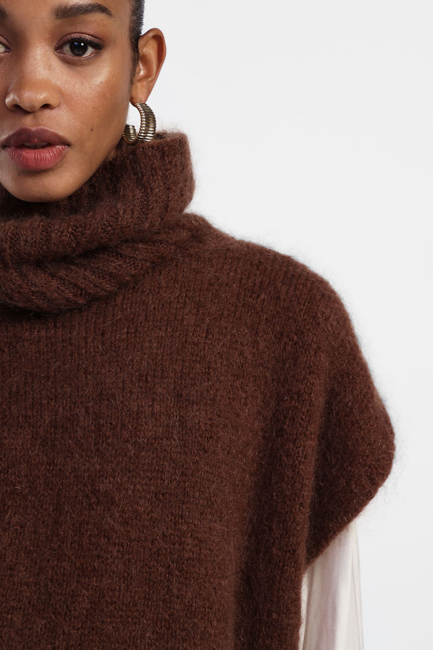 Dixie High Neck Sleeveless Sweater