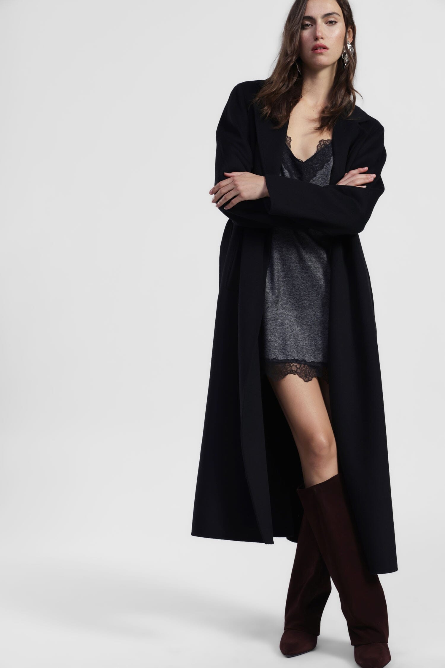 Cappotto Lungo Con Collo A Rever Dixie