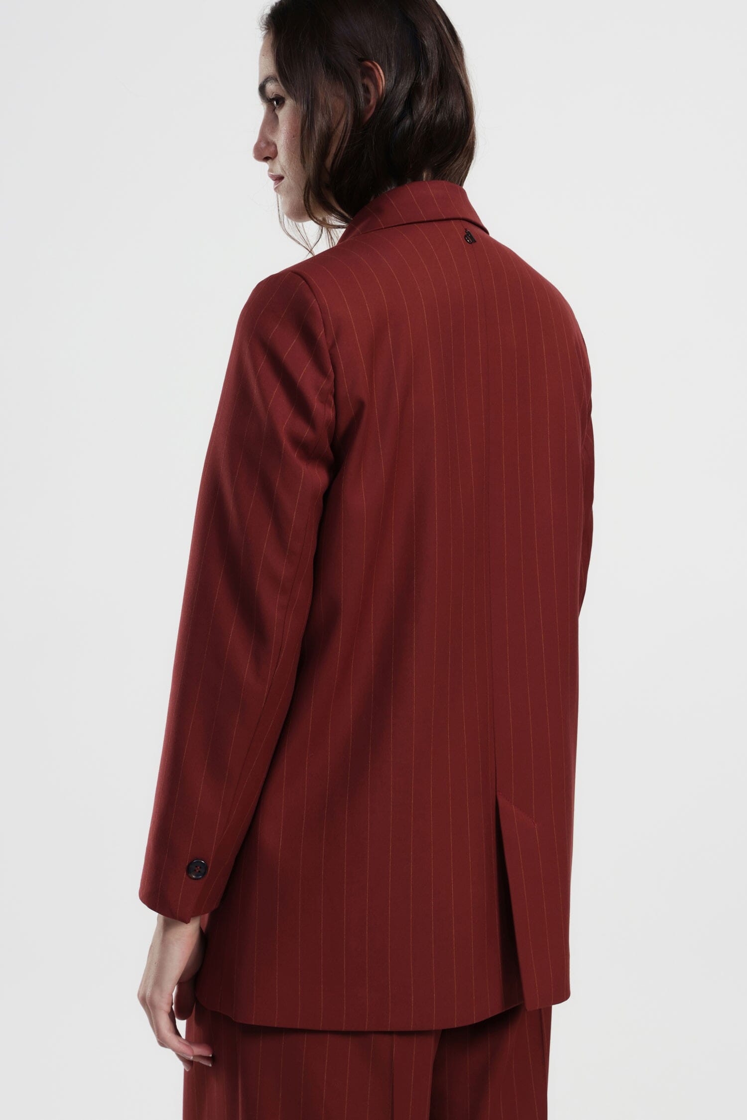 Blazer A Righe Con Spilla Decorativa E Tasche Dixie