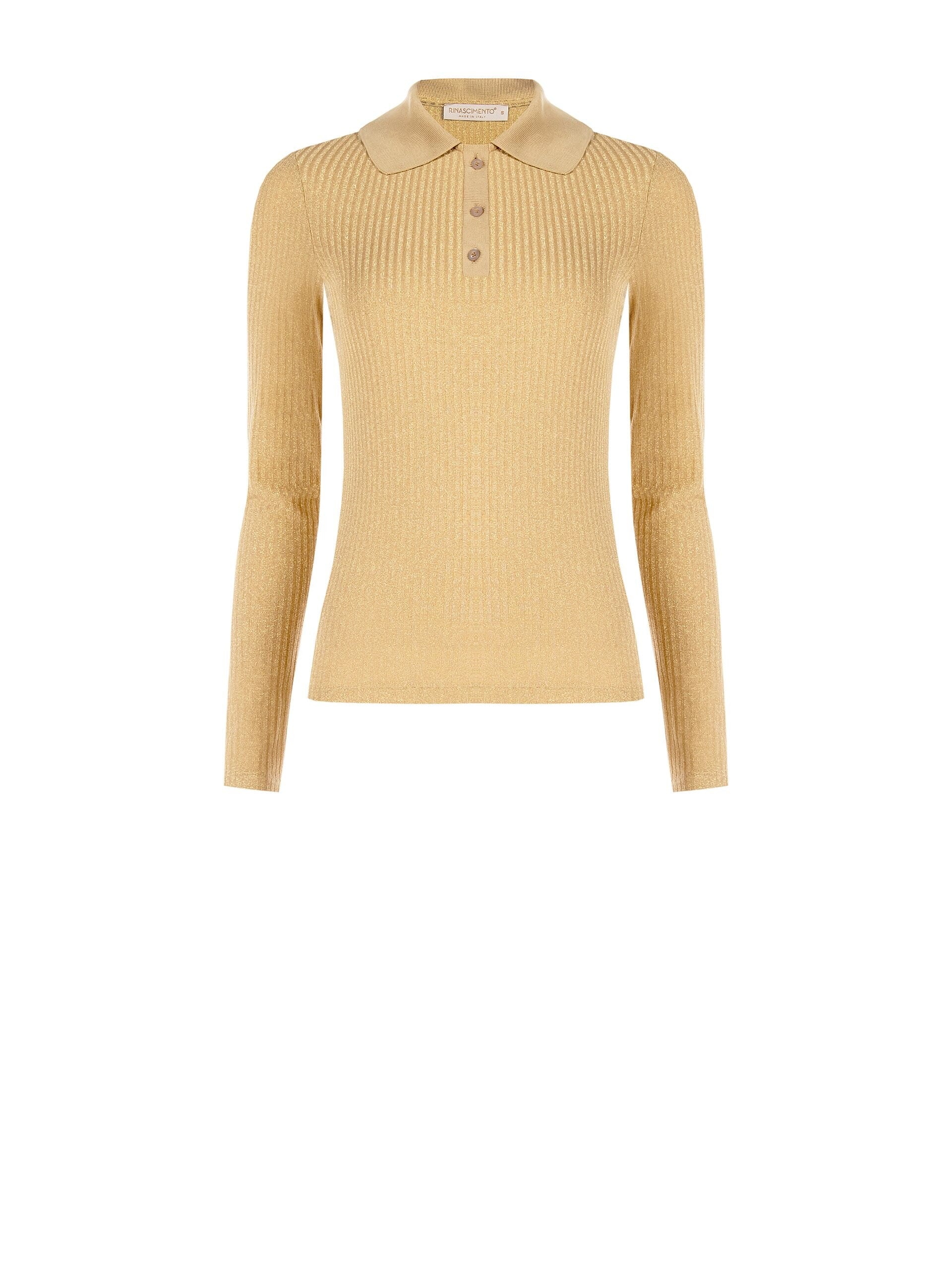 Polo Aderente In Lurex A Coste Rinascimento