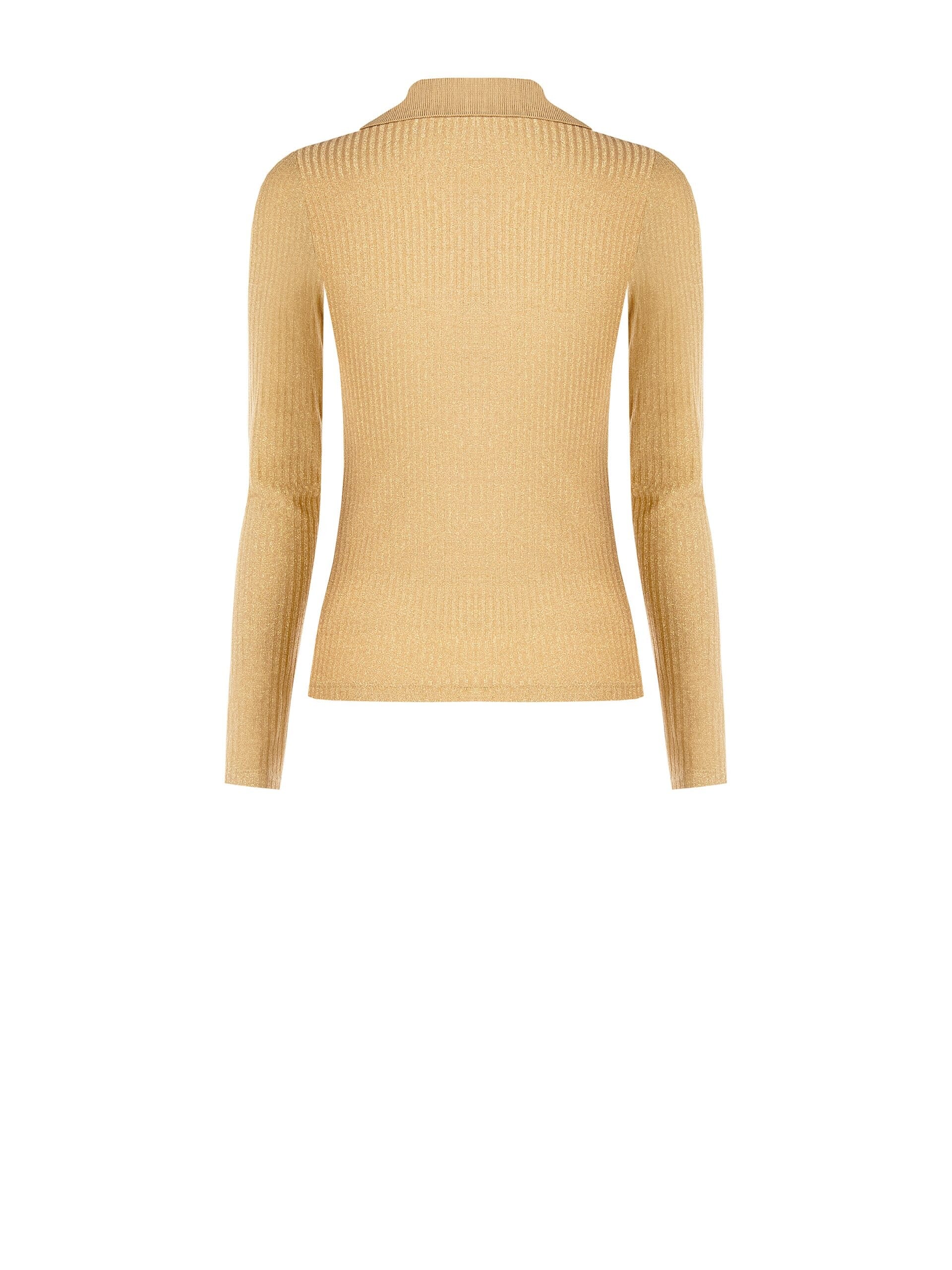 Polo Aderente In Lurex A Coste Rinascimento