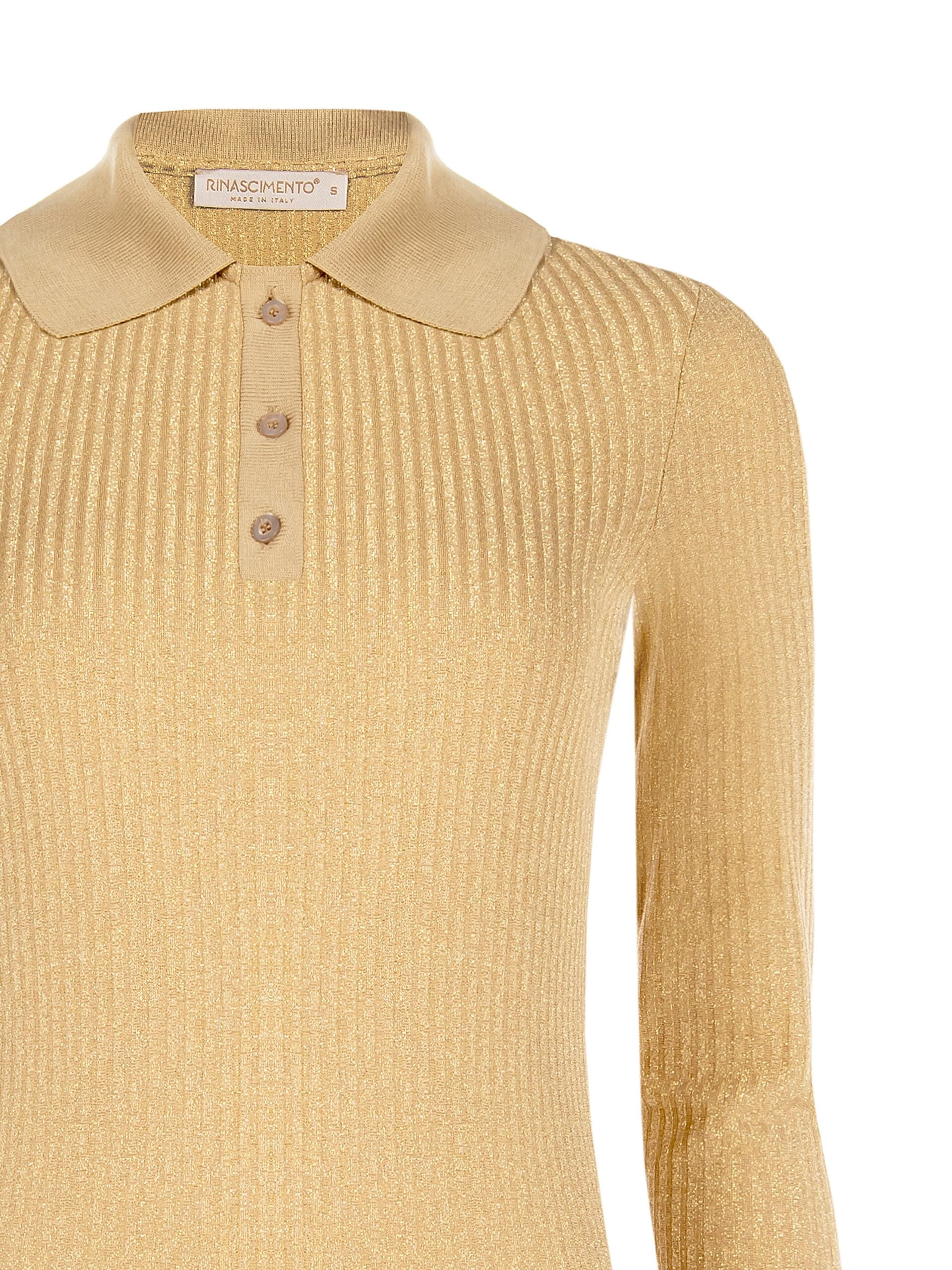 Polo Aderente In Lurex A Coste Rinascimento