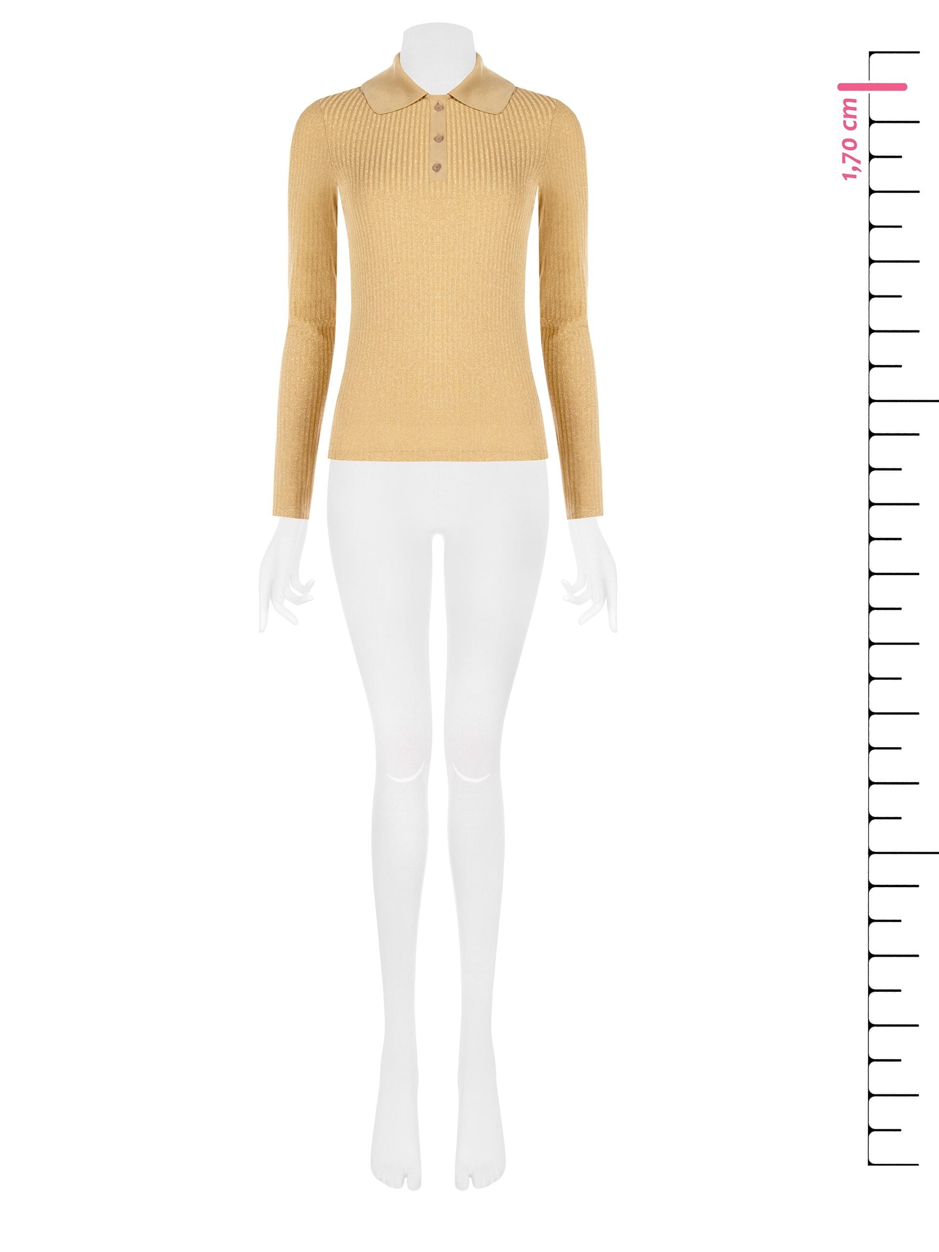 Polo Aderente In Lurex A Coste Rinascimento