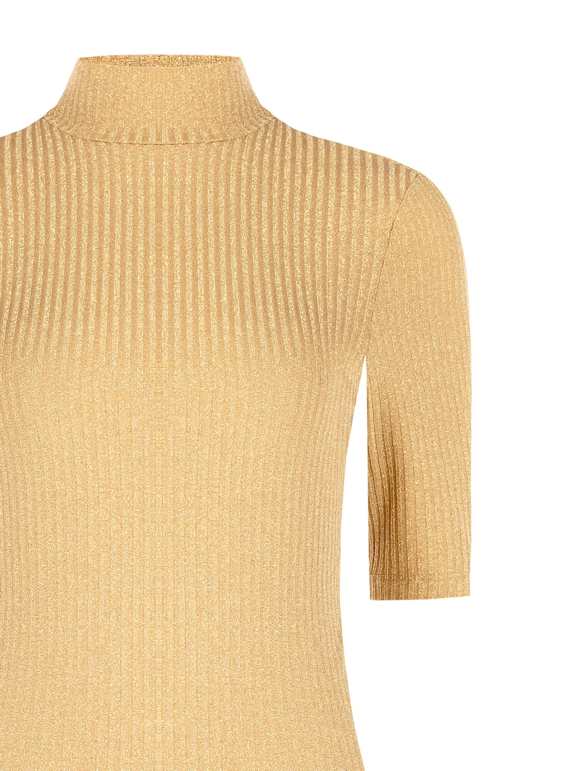 Top Dolcevita Aderente In Lurex A Coste Rinascimento