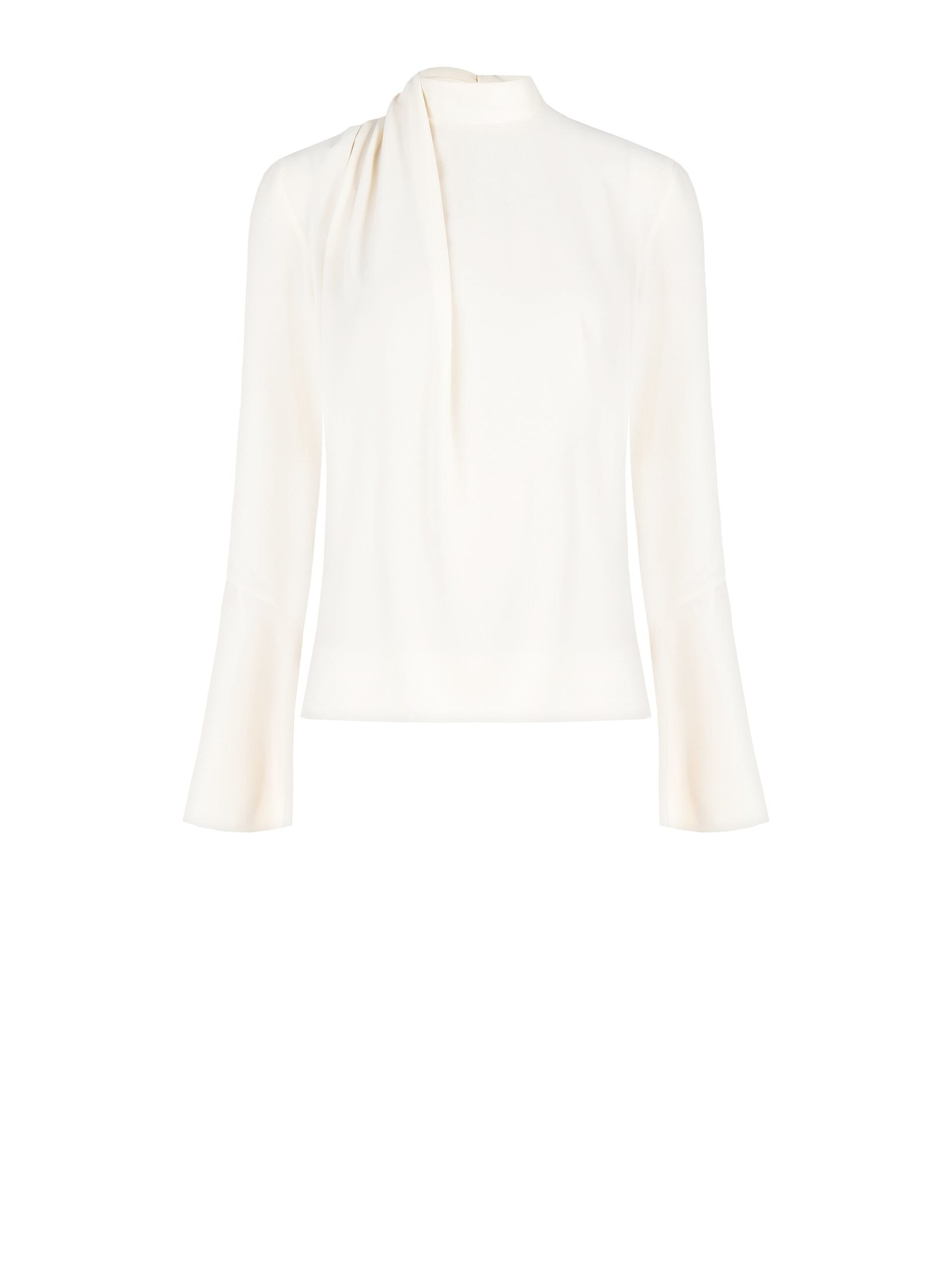 Chemisier à col en satin fluide avec manches cloche Rinascimento