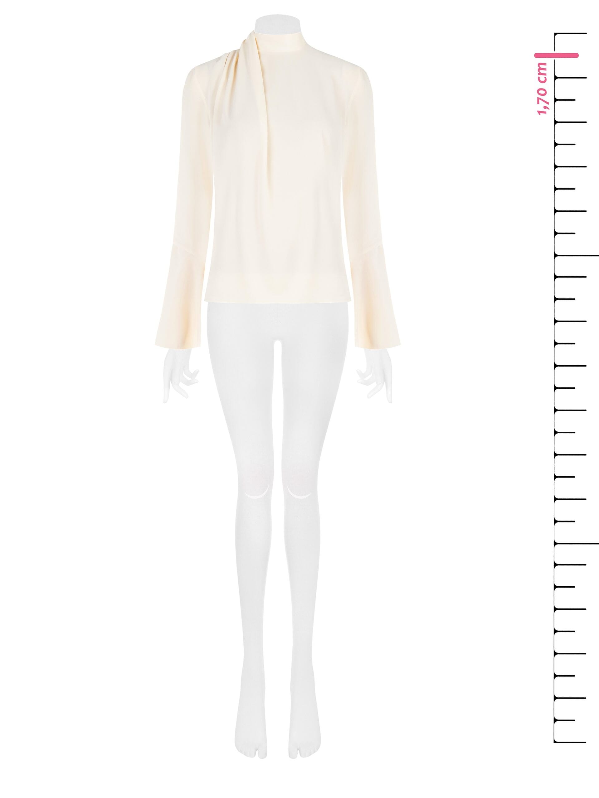 Chemisier à col en satin fluide avec manches cloche Rinascimento