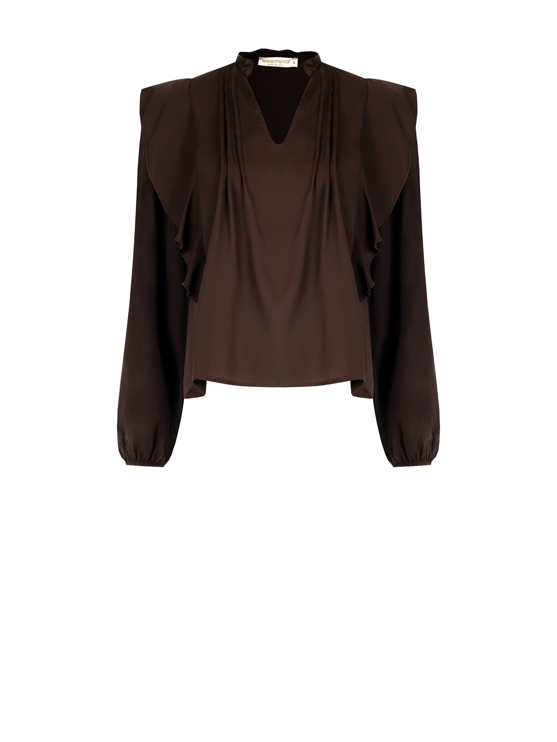 Loose And Flowing Georgette Blouse With Ruffles Rinascimento