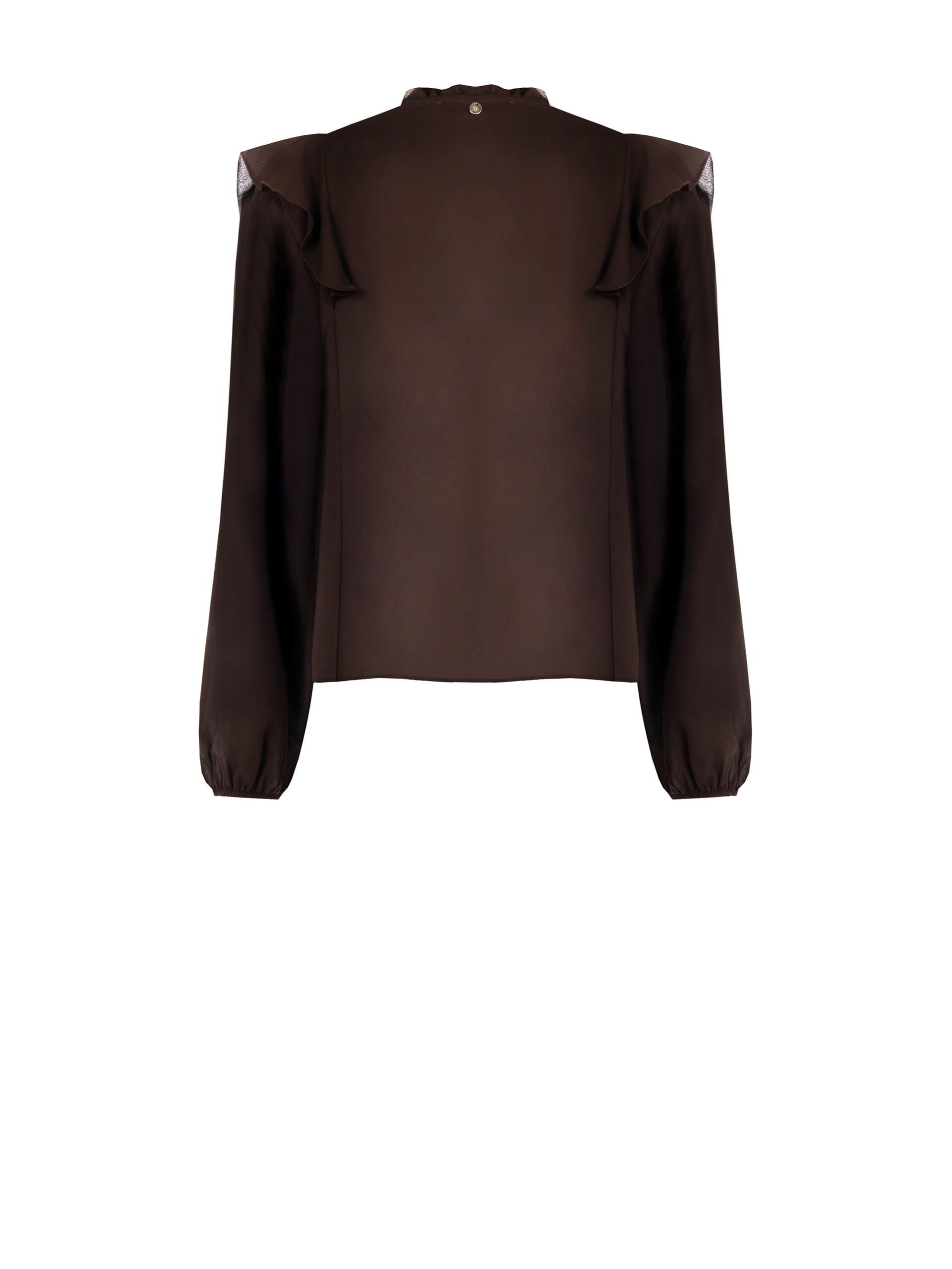 Loose And Flowing Georgette Blouse With Ruffles Rinascimento