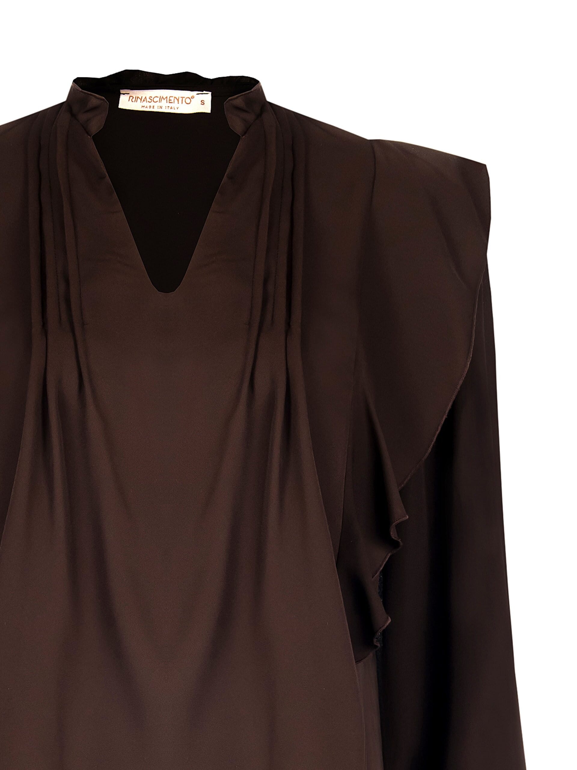 Loose And Flowing Georgette Blouse With Ruffles Rinascimento