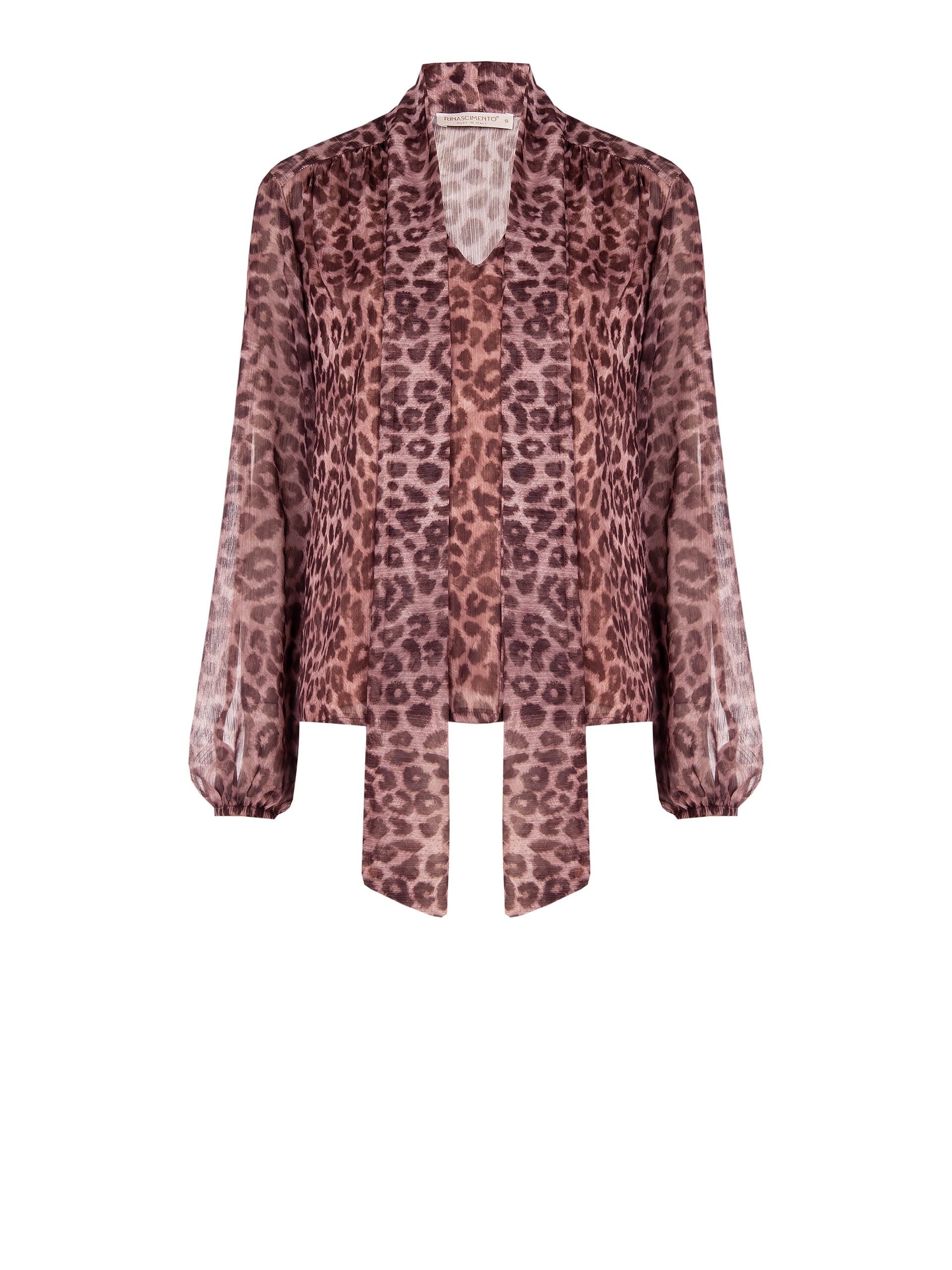 Chemisier large et fluide en Georgette à pois avec cravate et encolure en V Rinascimento