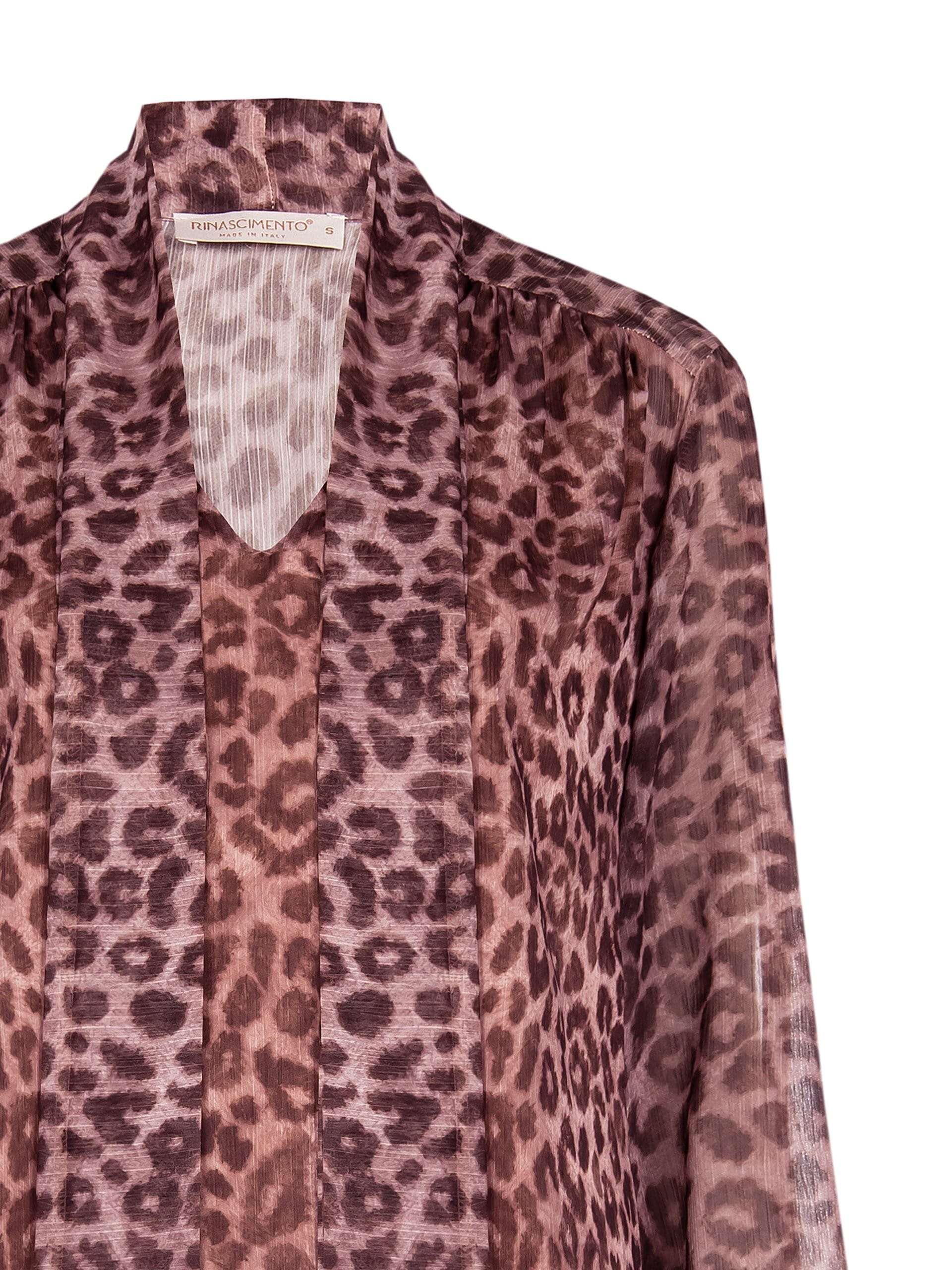 Chemisier large et fluide en Georgette à pois avec cravate et encolure en V Rinascimento