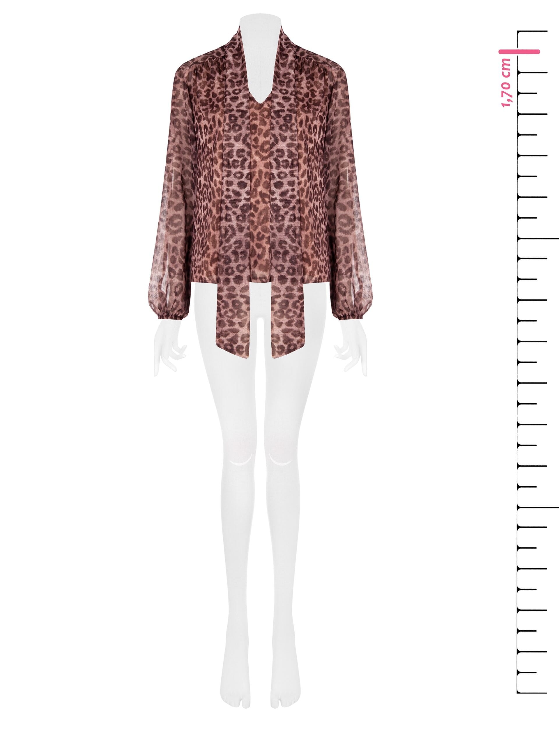 Chemisier large et fluide en Georgette à pois avec cravate et encolure en V Rinascimento