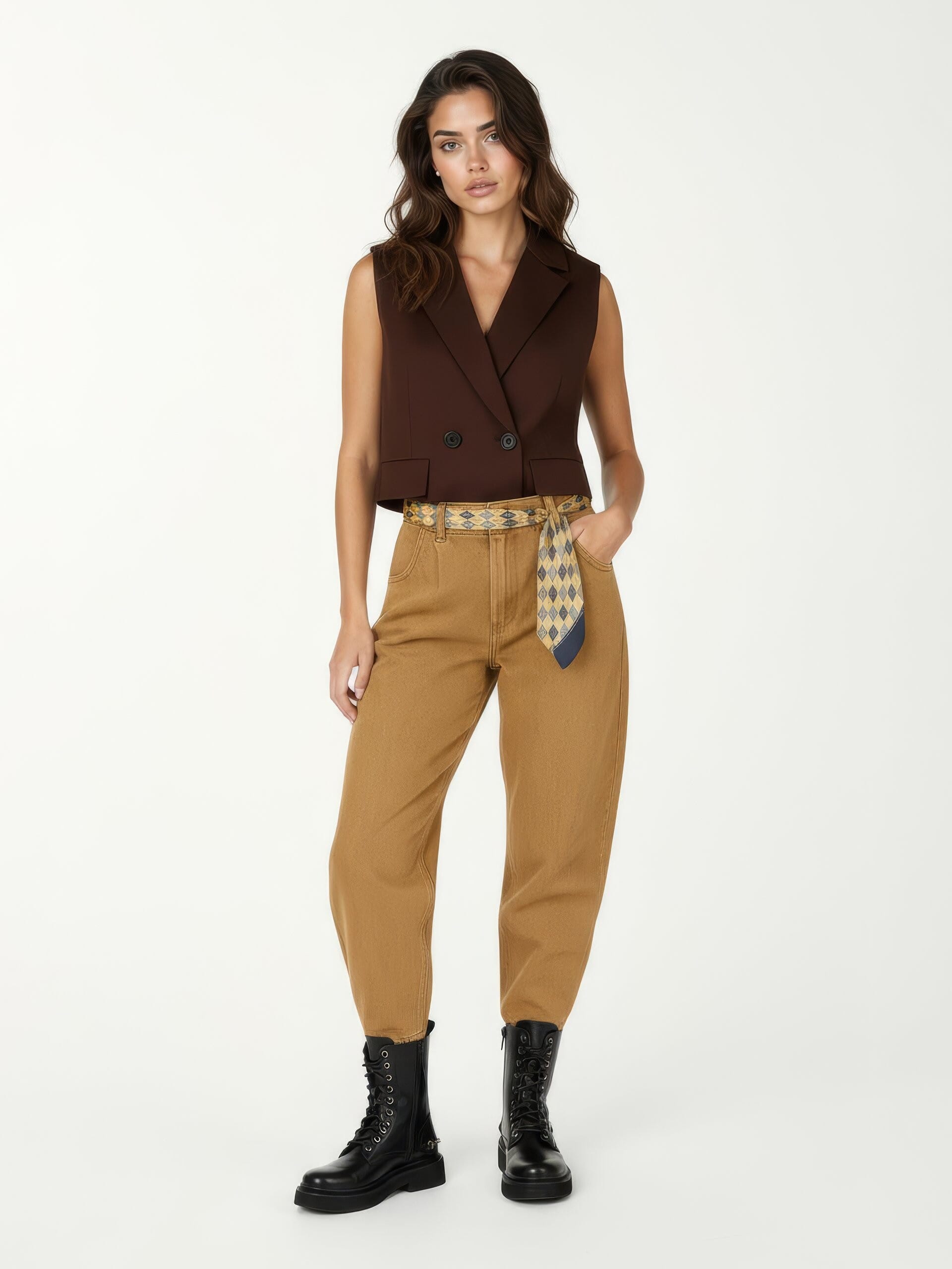 Gilet à double boutonnage en mélange de viscose Rinascimento