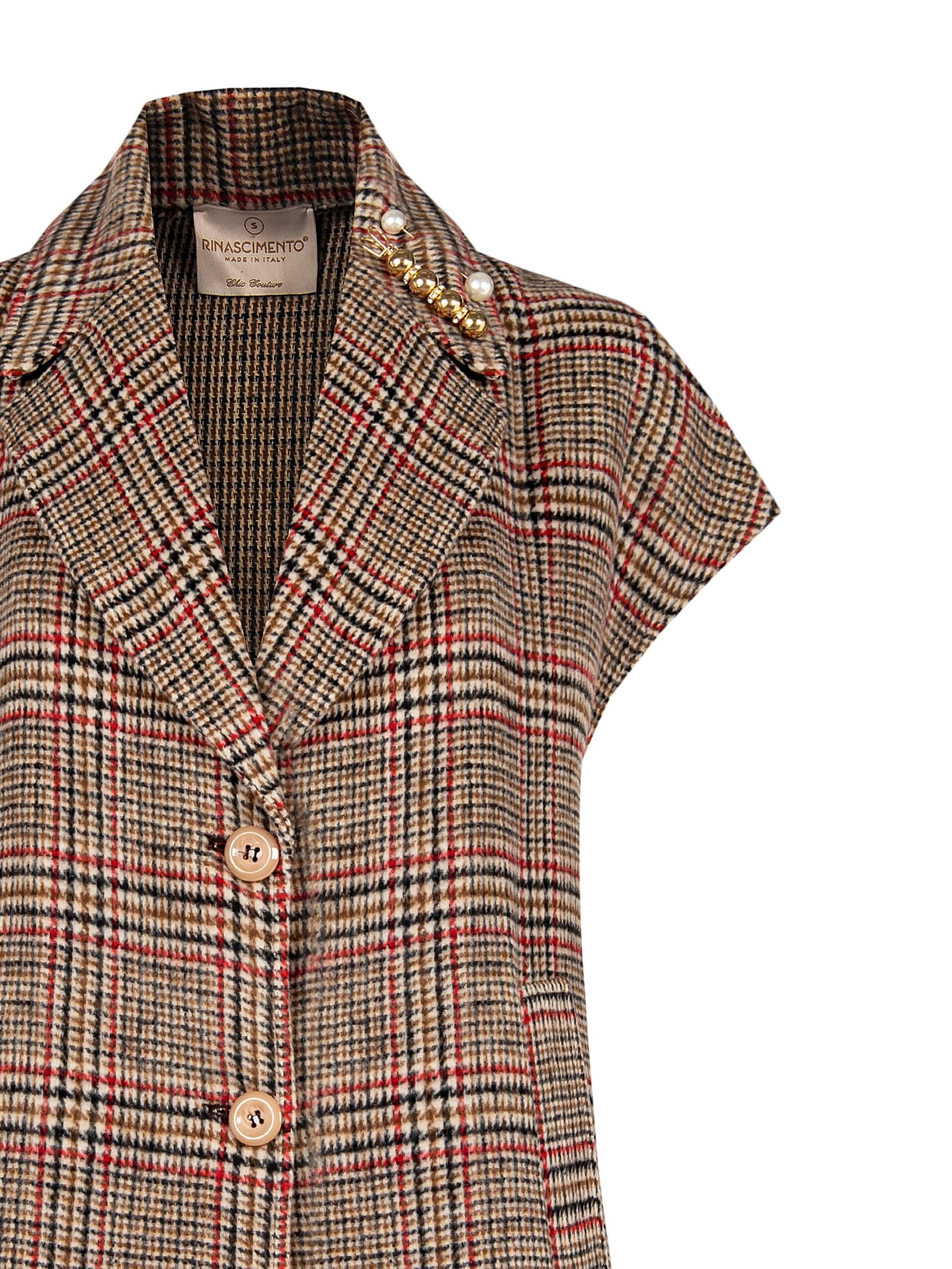 Cappotto Smanicato Over Con Tasche A Taglio Rinascimento