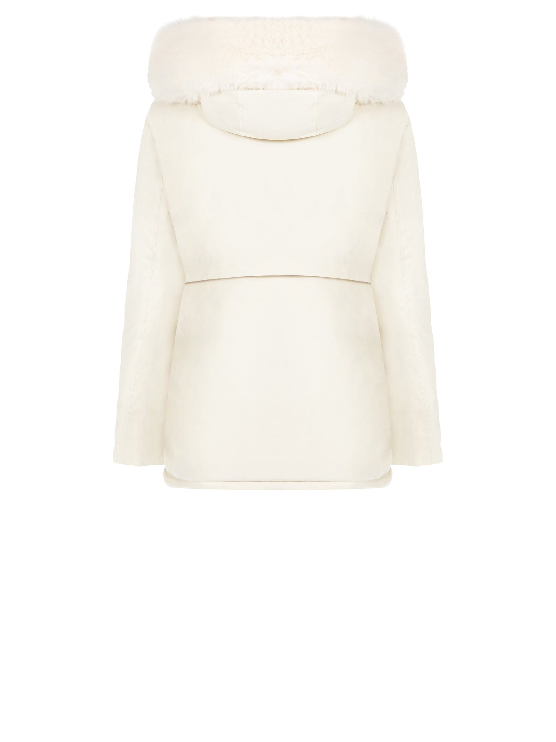 Manteau rembourré de style parka avec capuchon et fourrure synthétique amovible Rinascimento