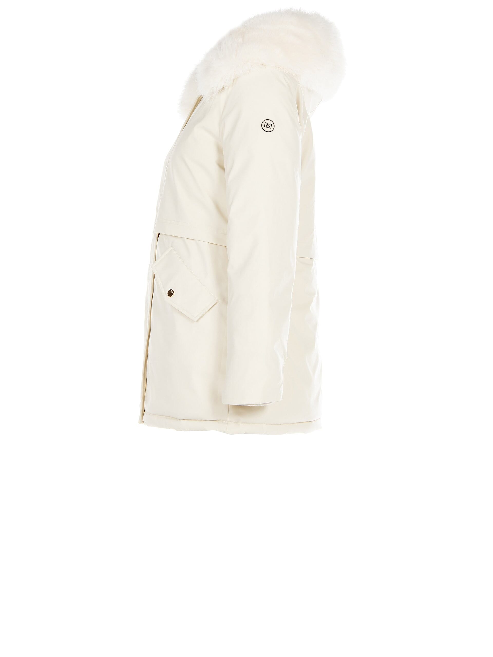 Manteau rembourré de style parka avec capuchon et fourrure synthétique amovible Rinascimento