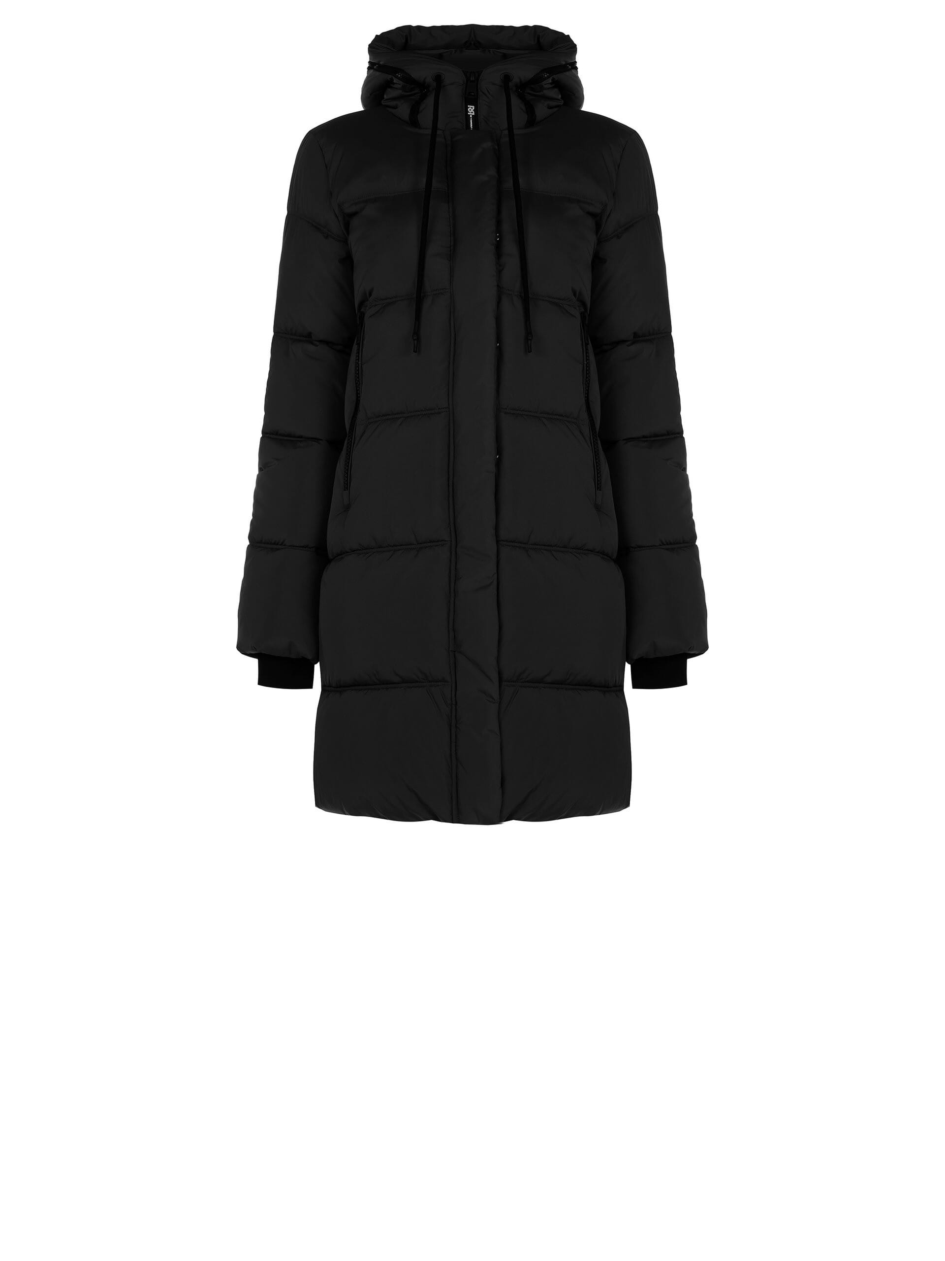 Piumino Lungo Trapuntato Con Stampa Logo Nel Cappuccio Rinascimento