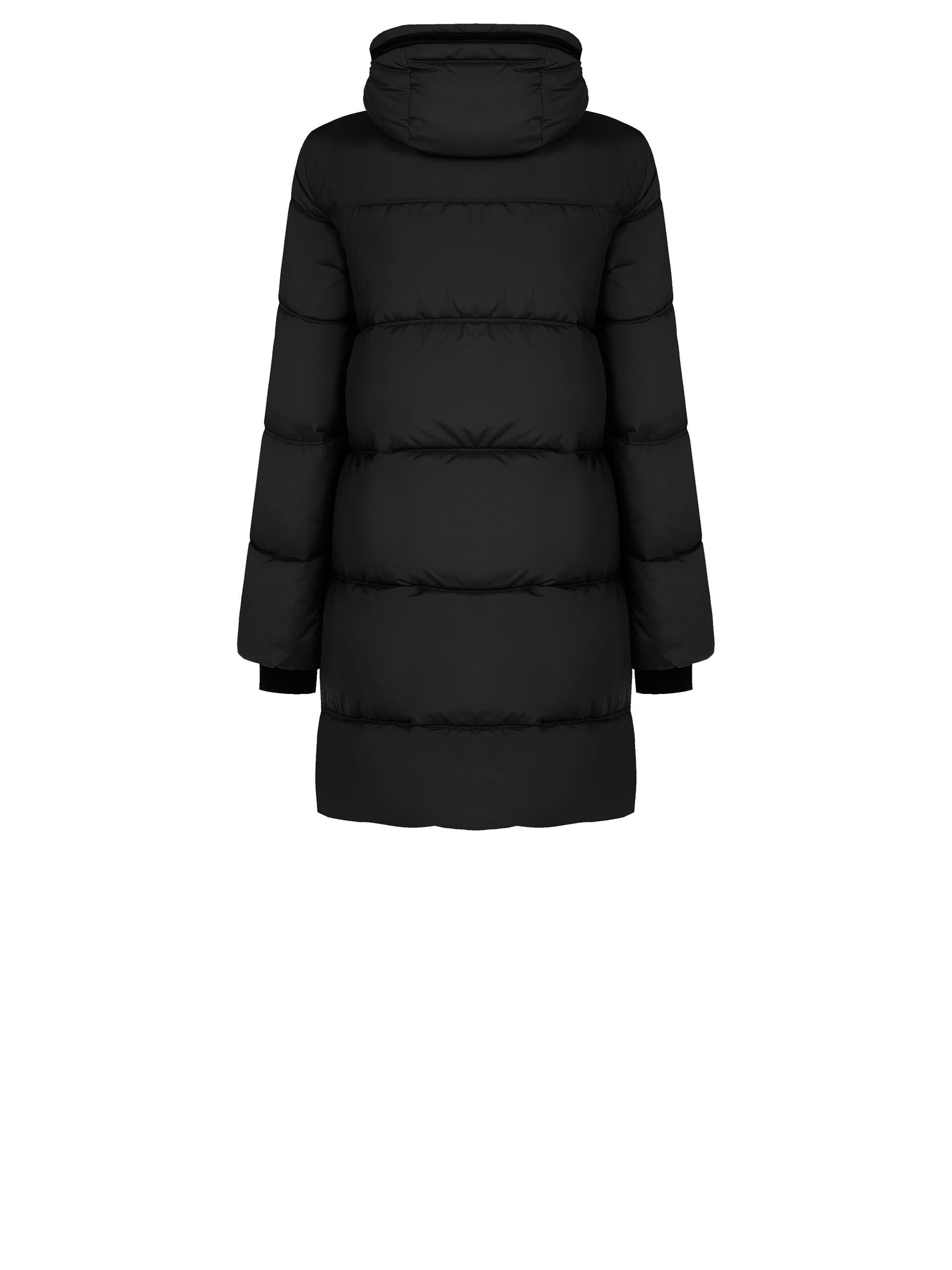 Piumino Lungo Trapuntato Con Stampa Logo Nel Cappuccio Rinascimento