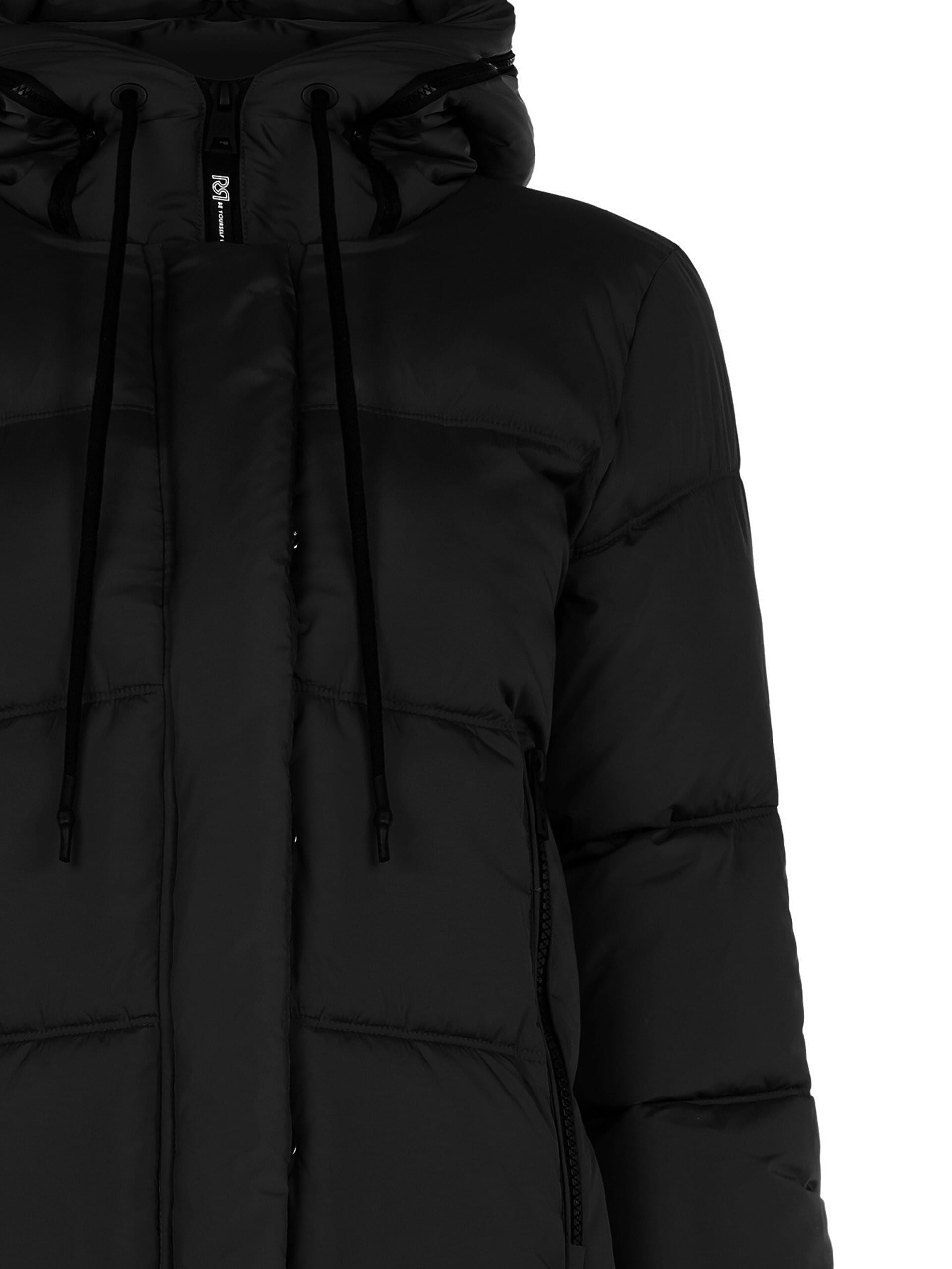 Piumino Lungo Trapuntato Con Stampa Logo Nel Cappuccio Rinascimento